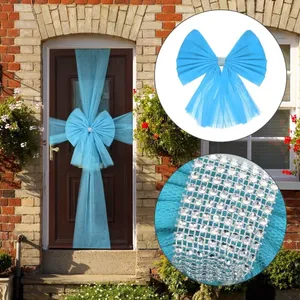 Large Baby Blue Christmas Door Bow Diamante Decoration