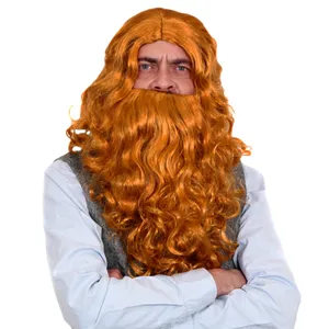 Curly Wig and Beard Set - Blonde
