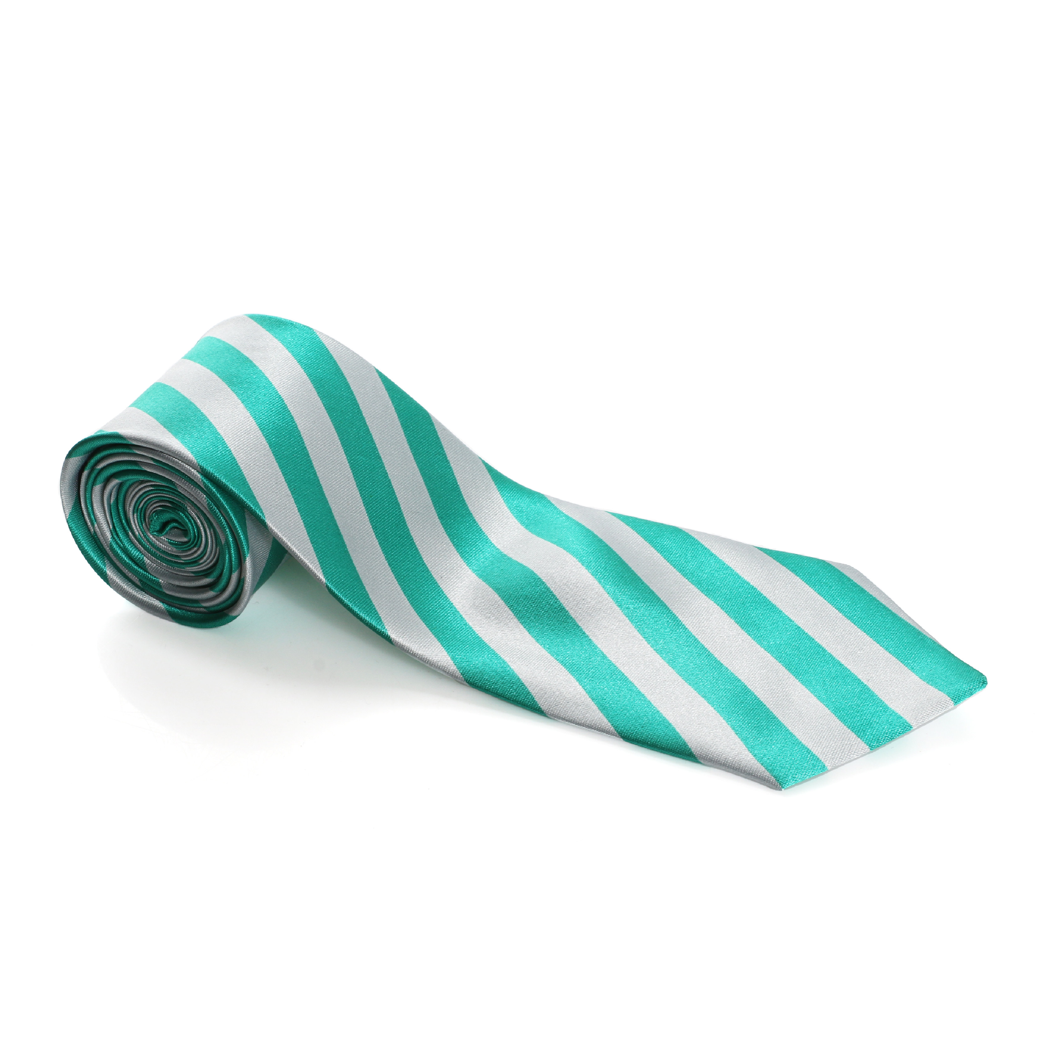 Thin Striped Green & Grey Wizard School Tie