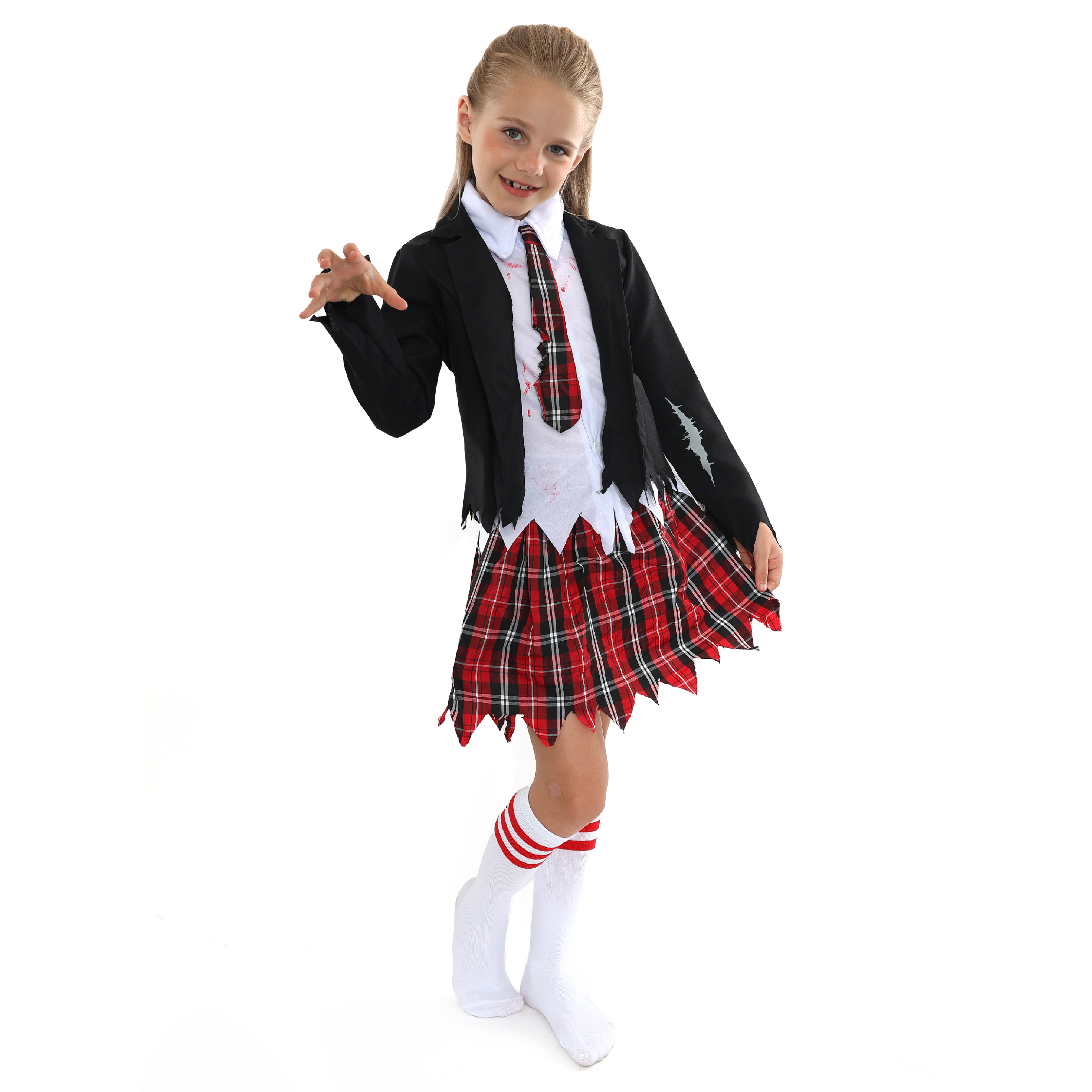 Girls Zombie Schoolgirl Halloween Costume