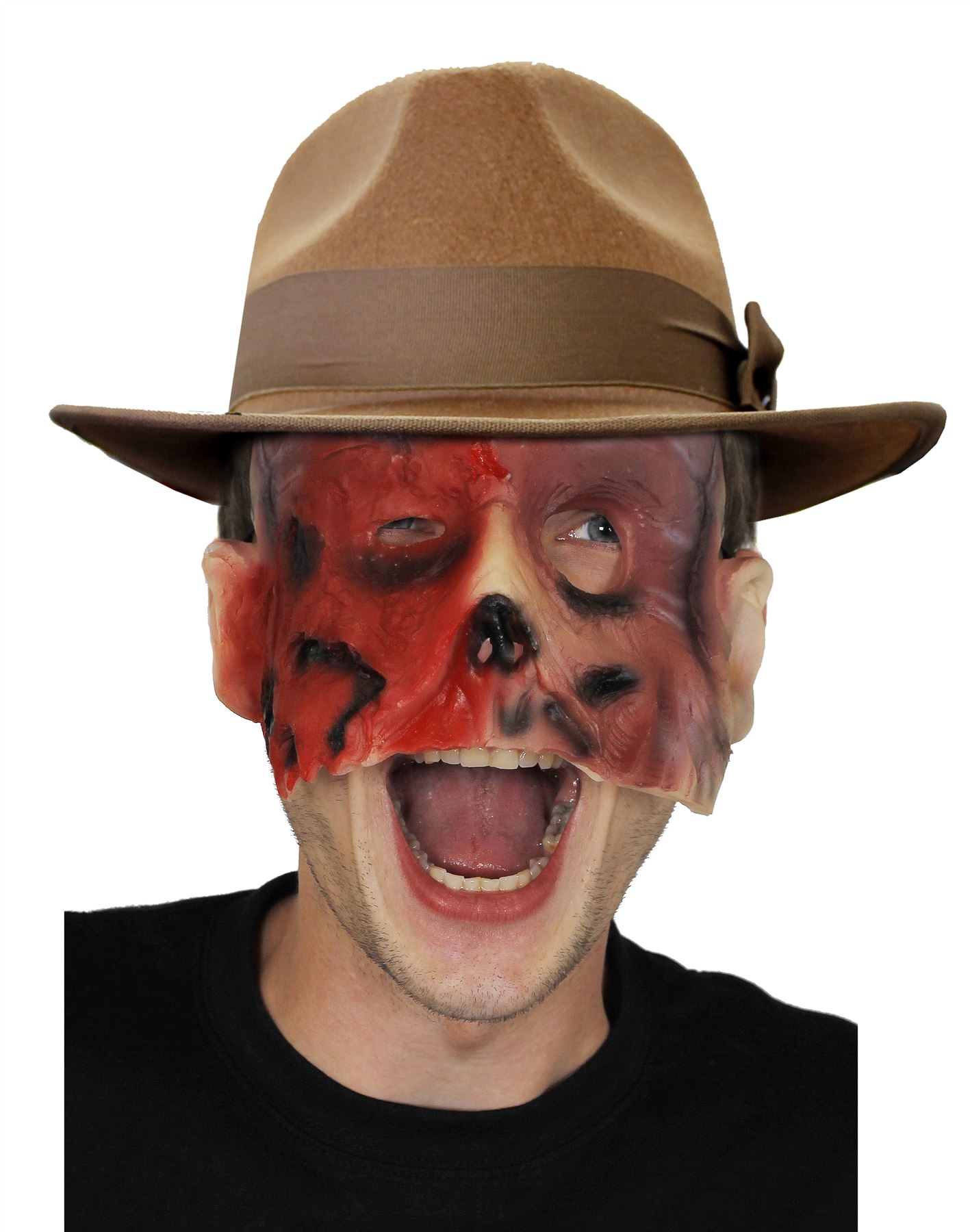 Freddy Krueger Accessory Set - Brown Hat & Mask (Kids & Adults Avaliable)