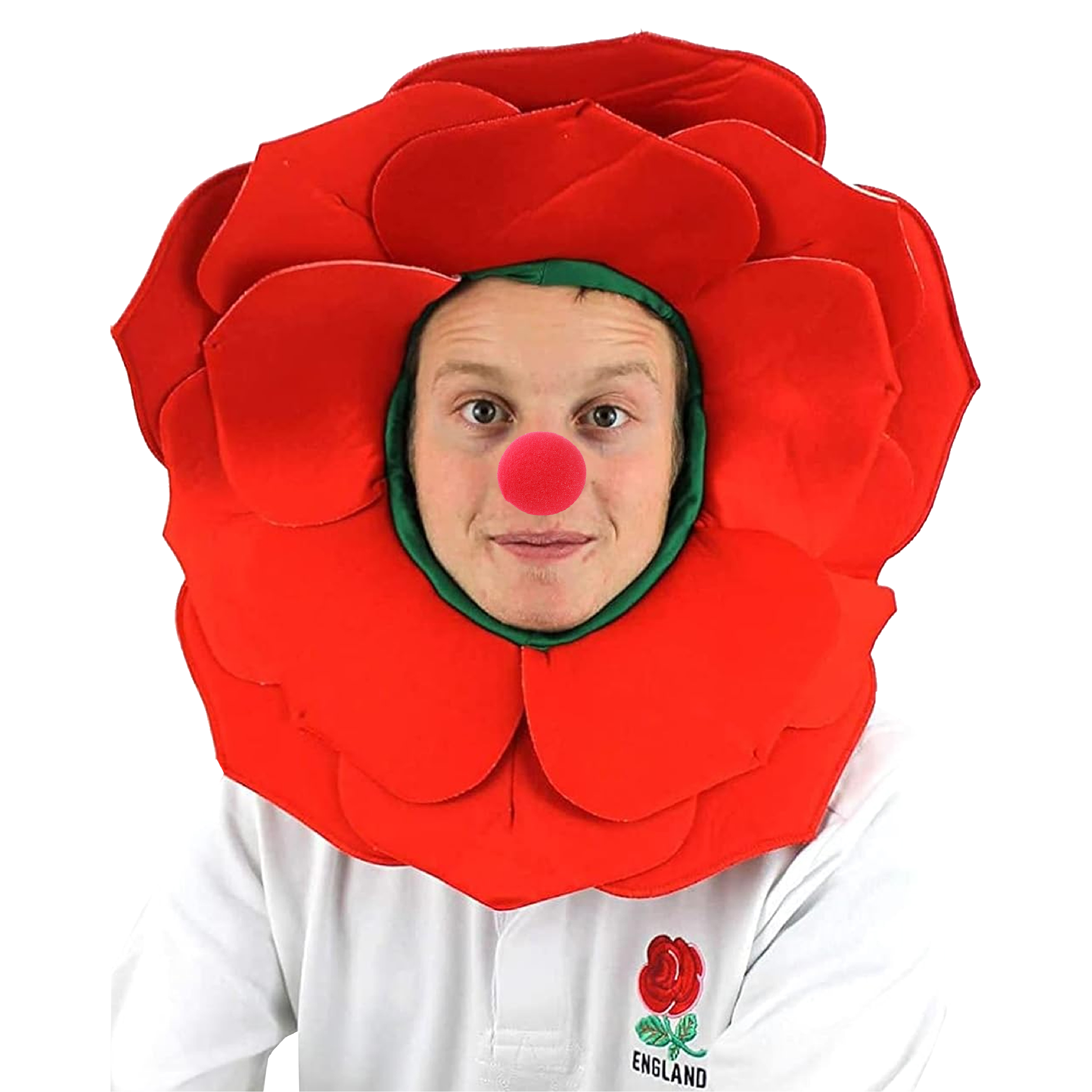 English Rose Hat & Red Nose