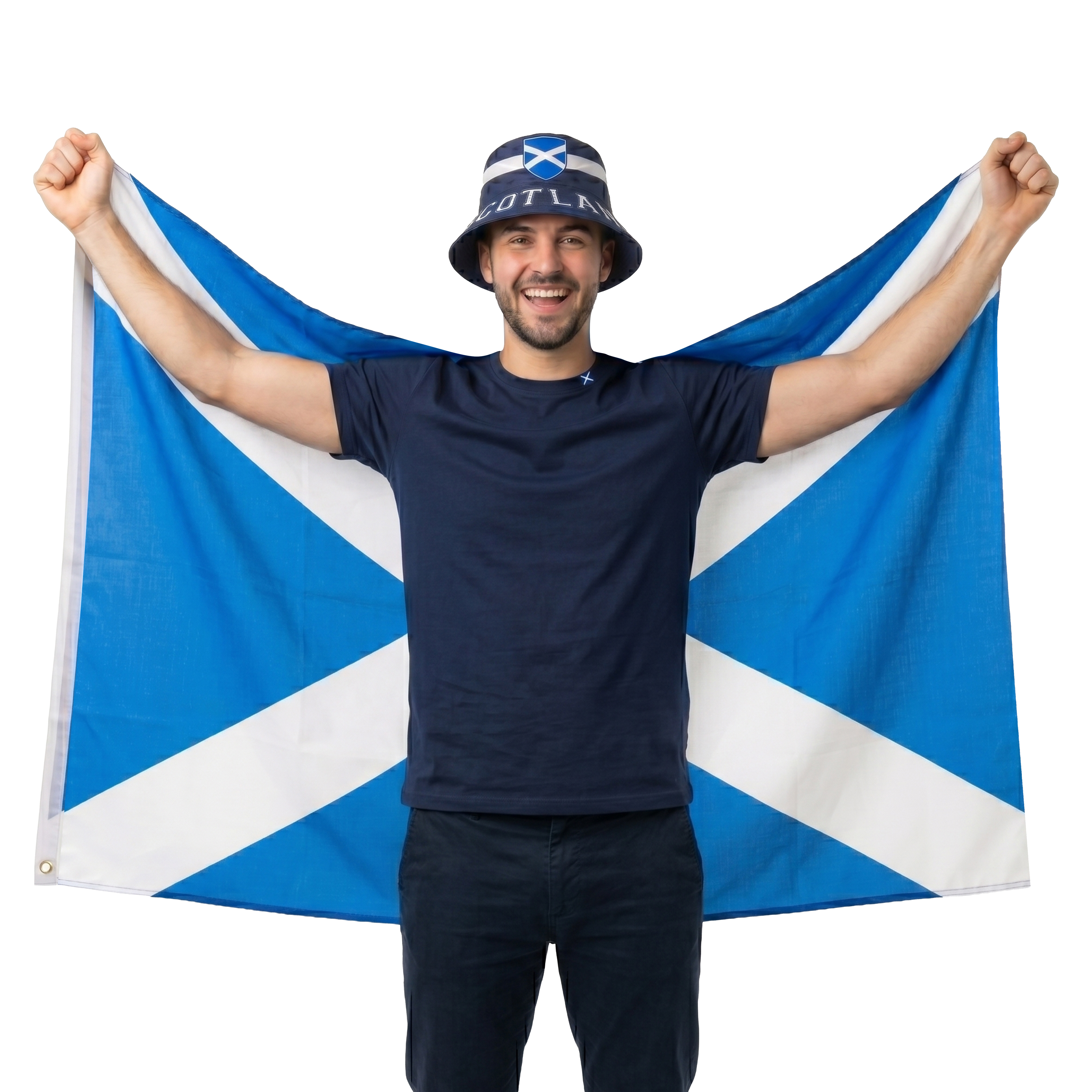 Scottish Supporter Set | 2 Pcs | Reversible Bucket Hat & Flag