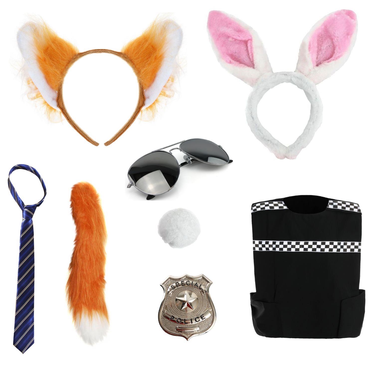 Adults Nick & Judy Couples Costume | 8 Pcs