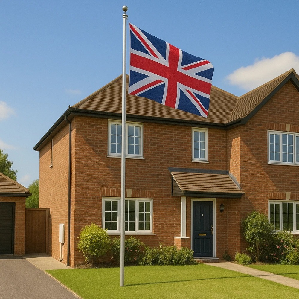 Large 20ft Outdoor Flag Pole with Union Jack Flag