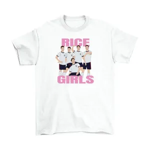 Ladies “Rice Girls” Football Baby Tee | Women’s Funny England Supporter Tee | White Slogan Top