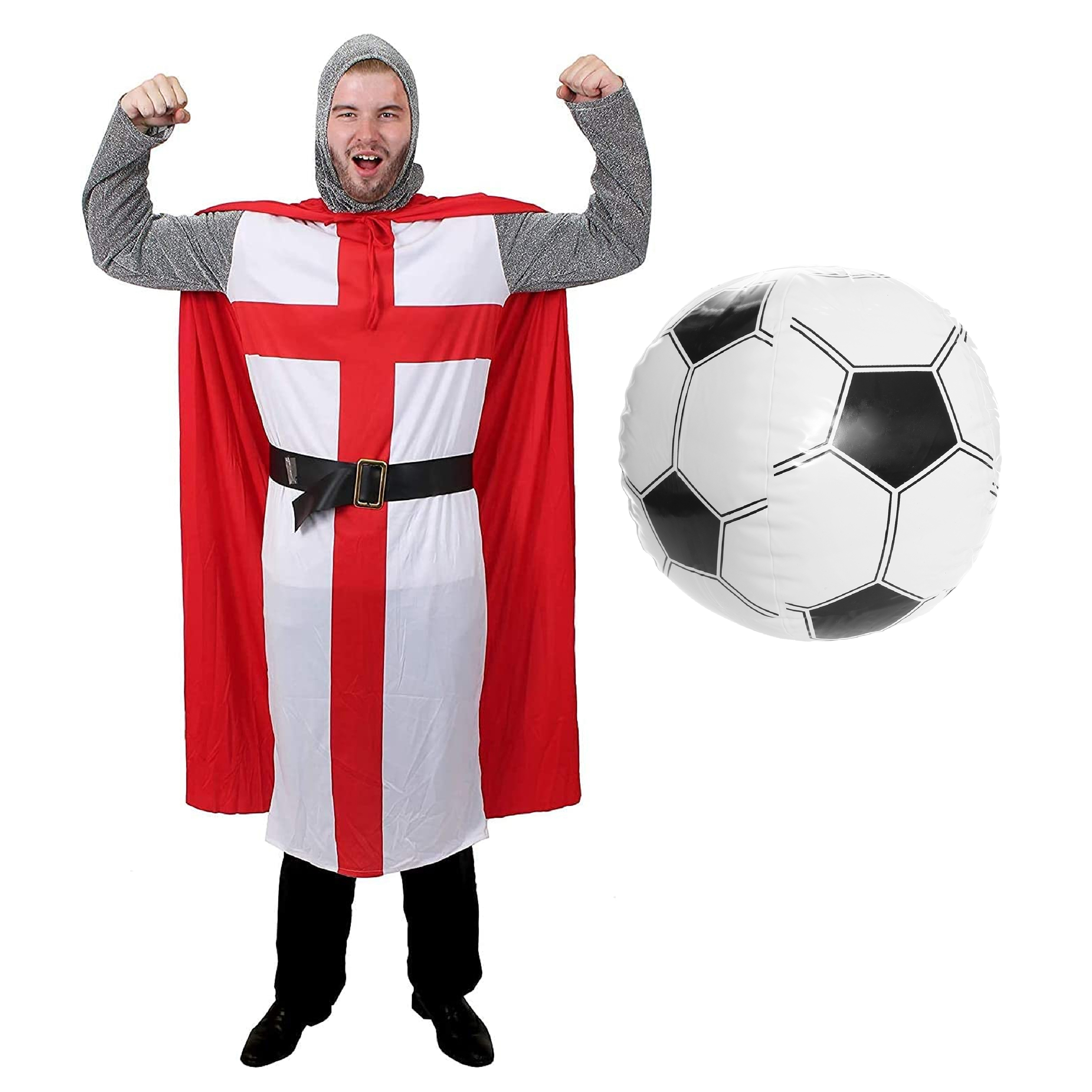 St Georges Day Knights Costume with Inflatable Football