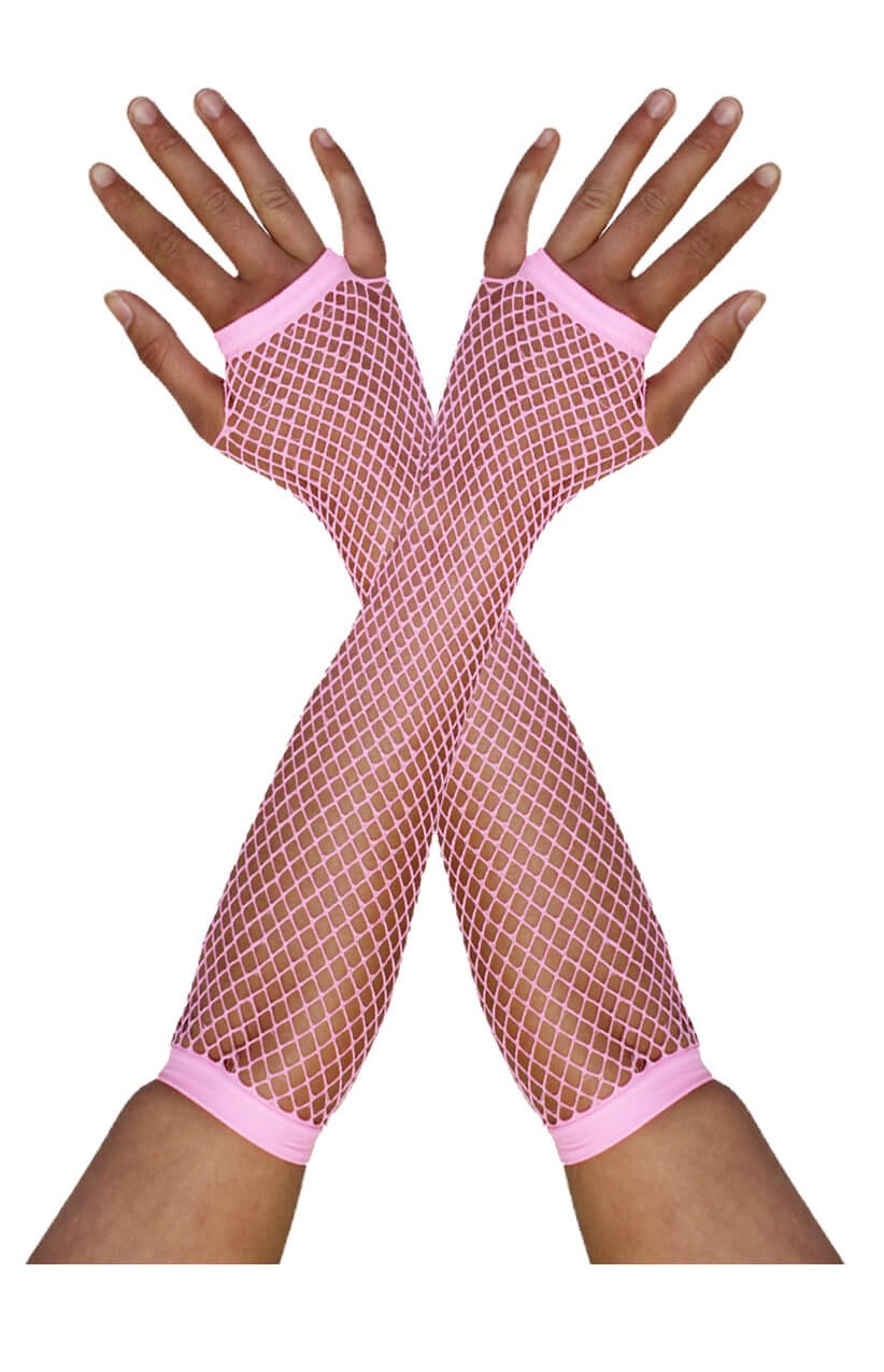 Baby Pink Fishnet Gloves | I Love Fancy Dress