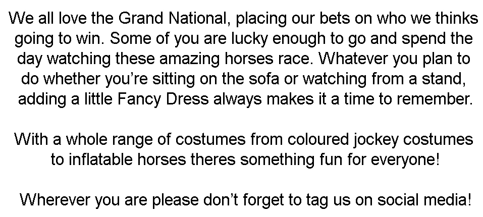 Jockey costume fancy dress horse grand national family fun social media