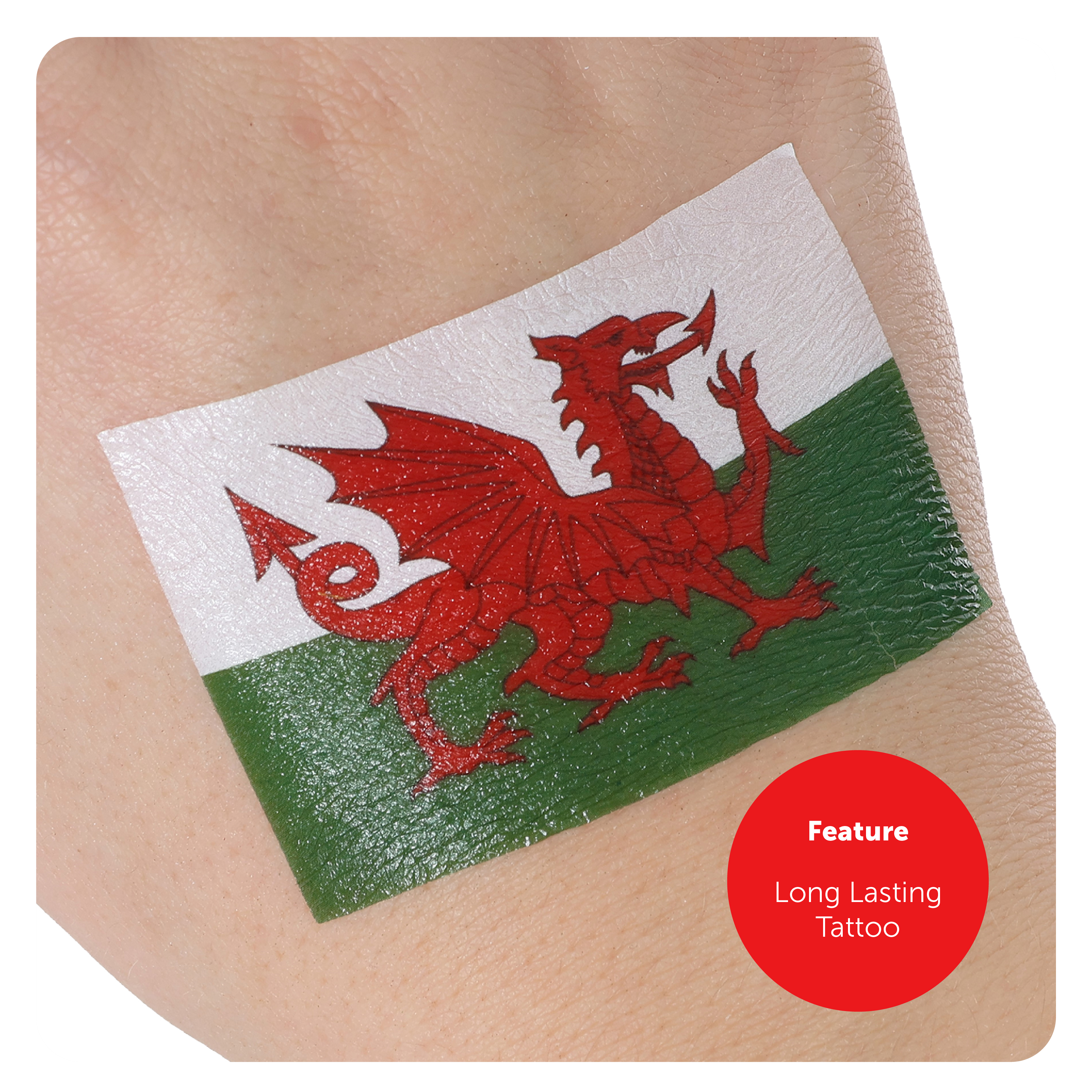 Temporary Welsh Flag Tattoos I Love Fancy Dress