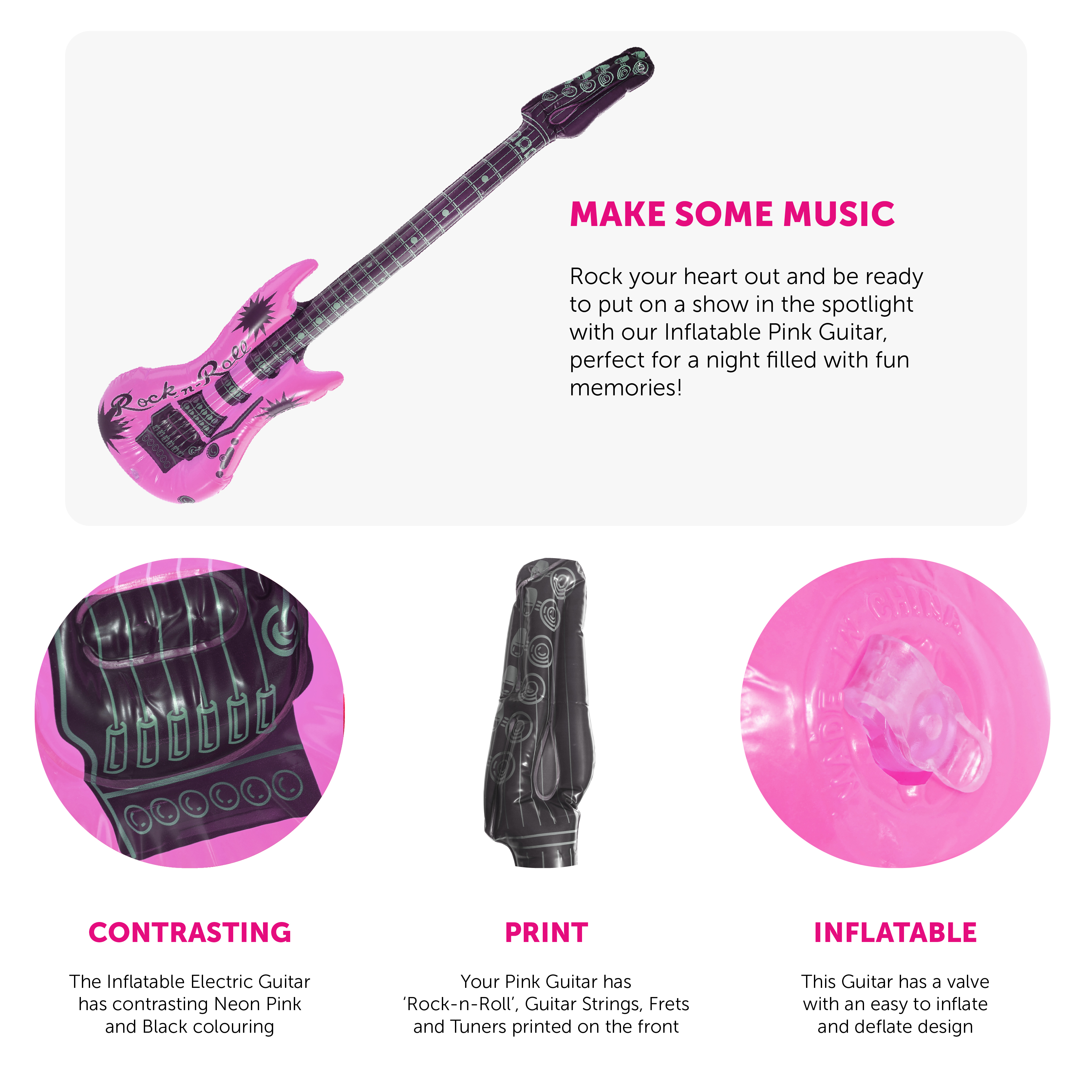Pink Inflatable Guitar | I Love Fancy Dress