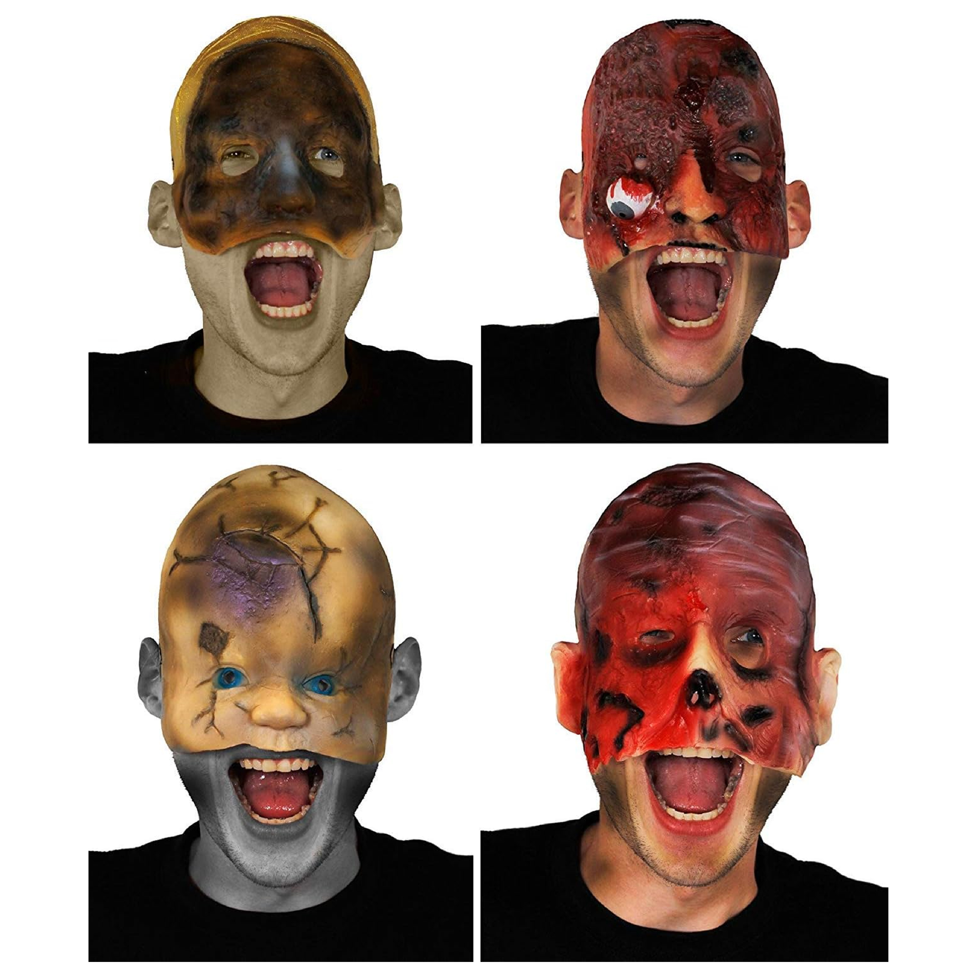 Latex Burnt Face Horror Mask | I Love Fancy Dress