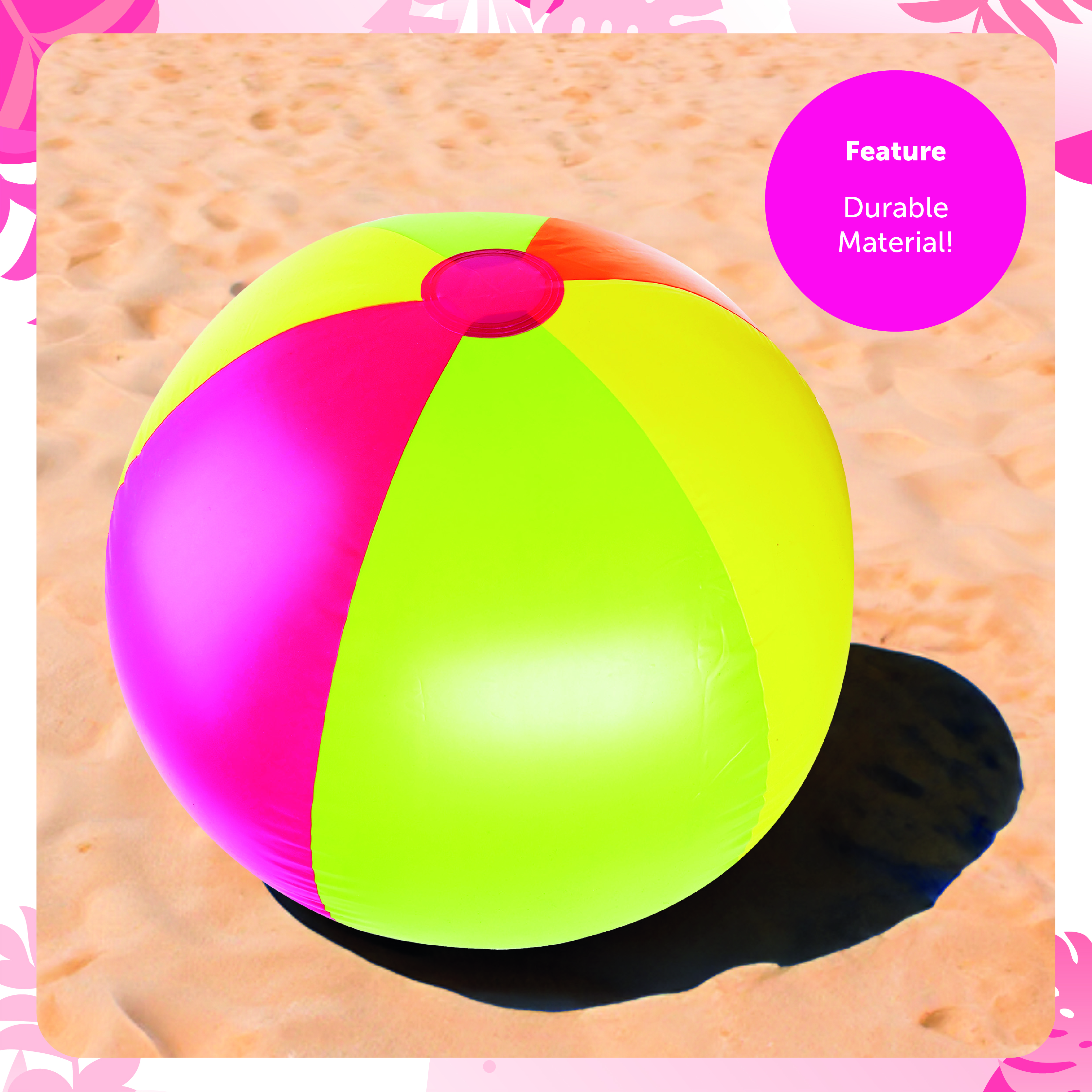 Inflatable Multi-Coloured Beach Ball – 22'' Summer Party Toy in Yellow ...