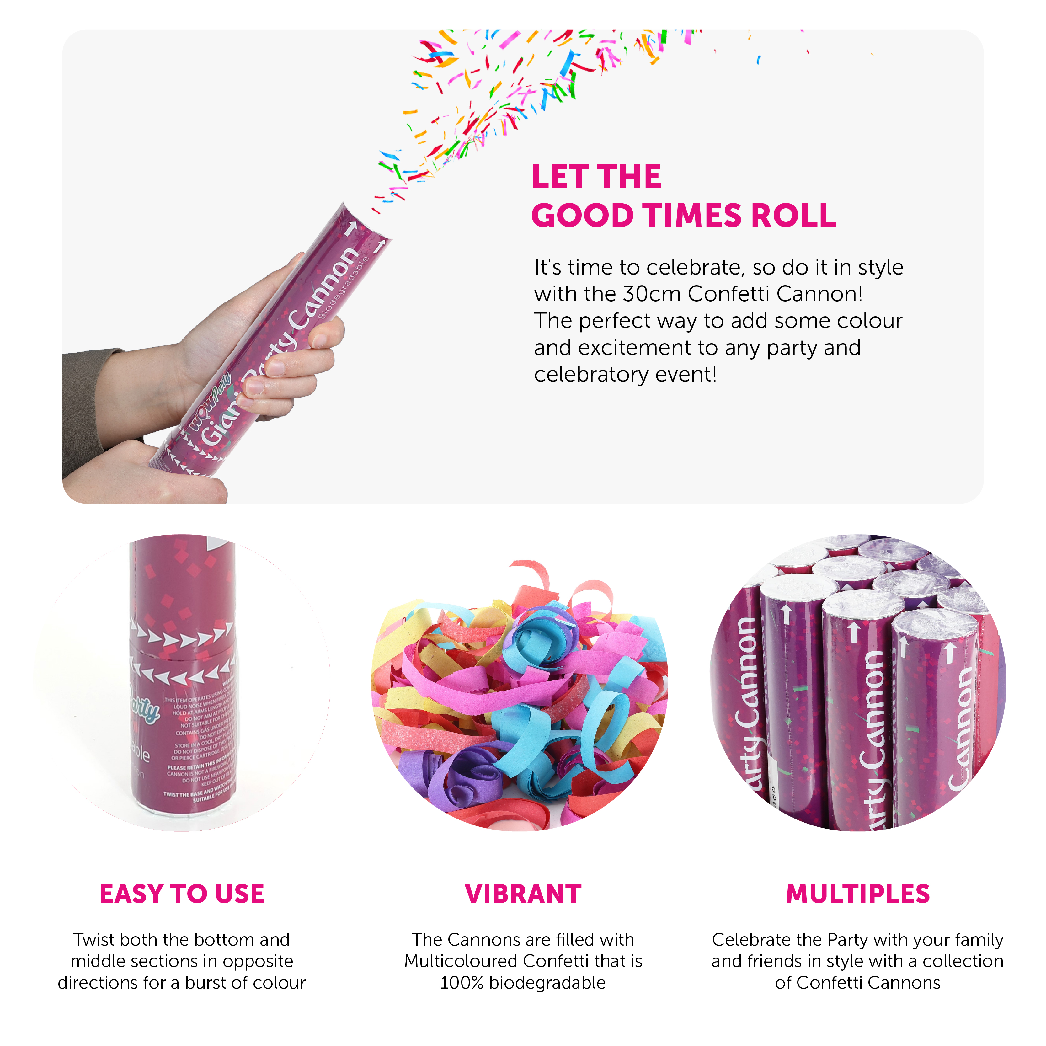 30cm Confetti Cannon | I Love Fancy Dress