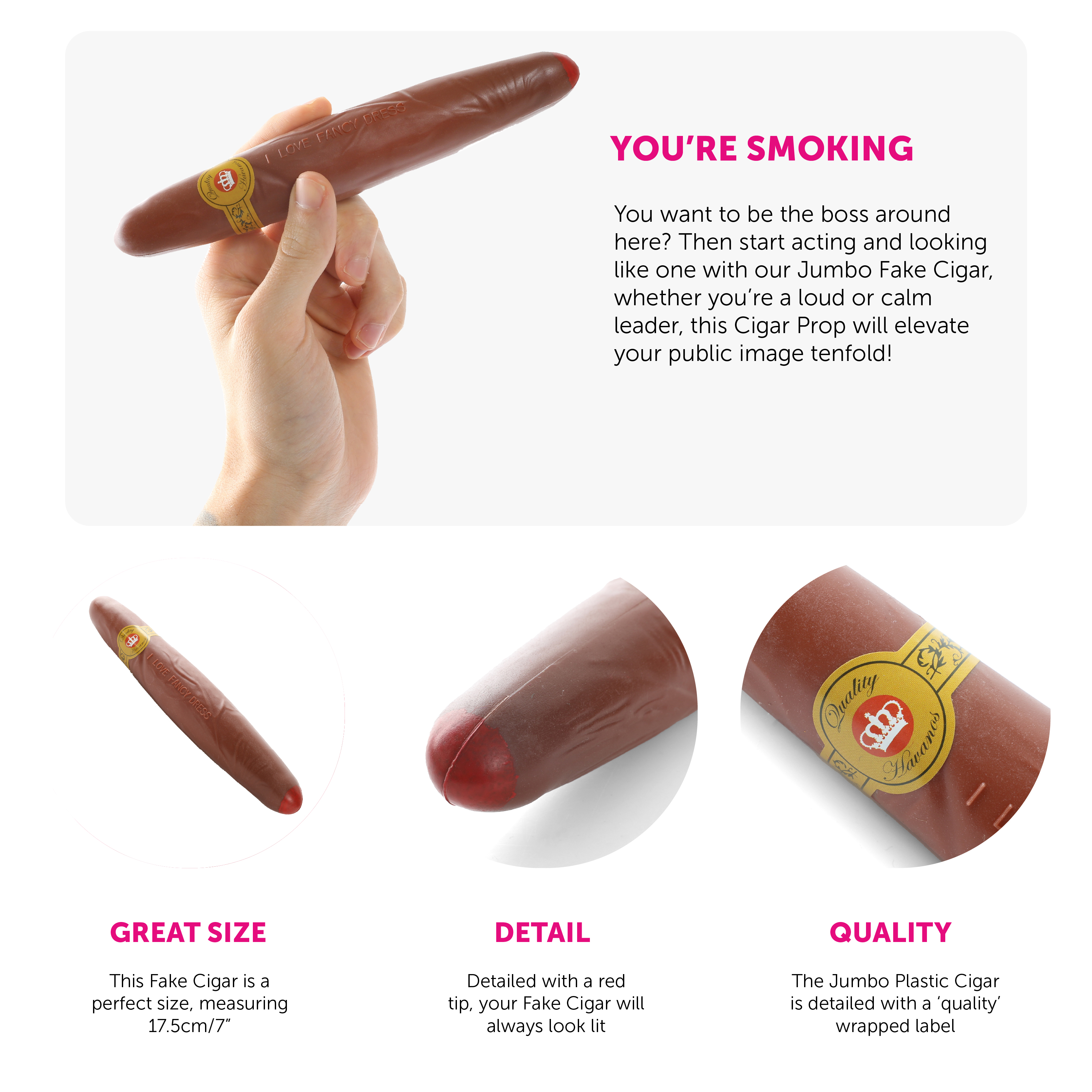 Jumbo Plastic Fake Cigar | I Love Fancy Dress
