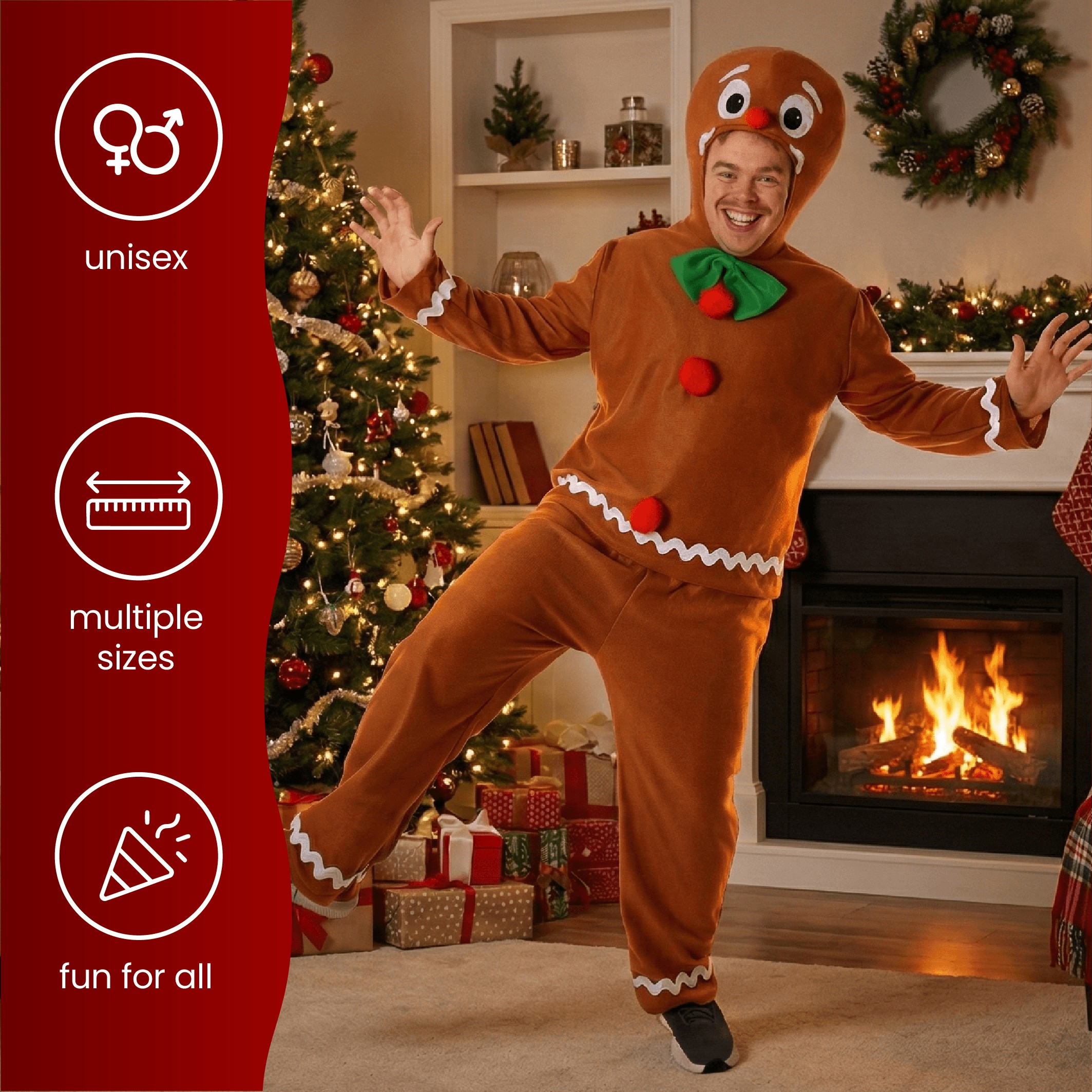 Men's Gingerbread Man Costume | I Love Fancy Dress