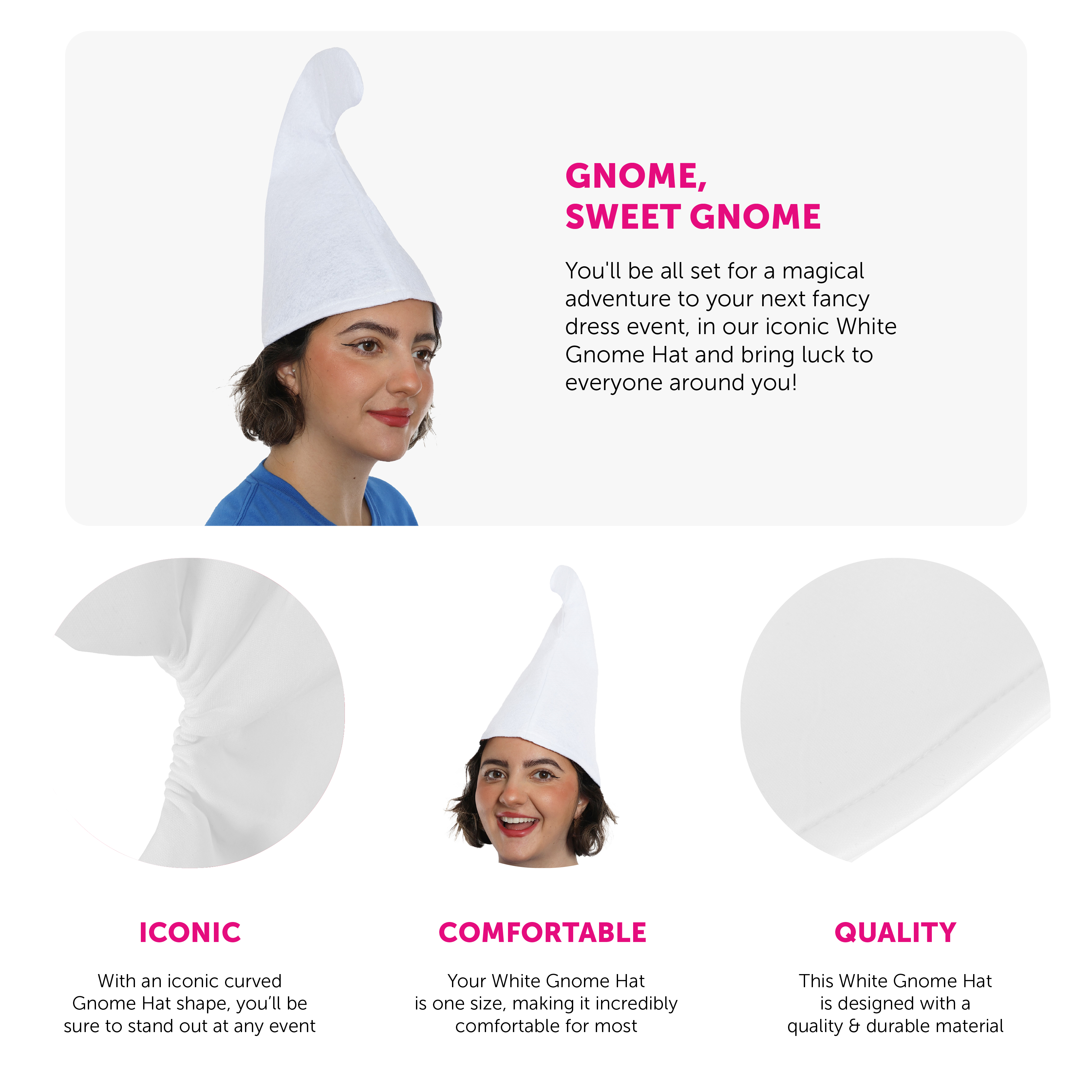 White Gnome Hat - Blue Gnome Fancy Dress | I Love Fancy Dress