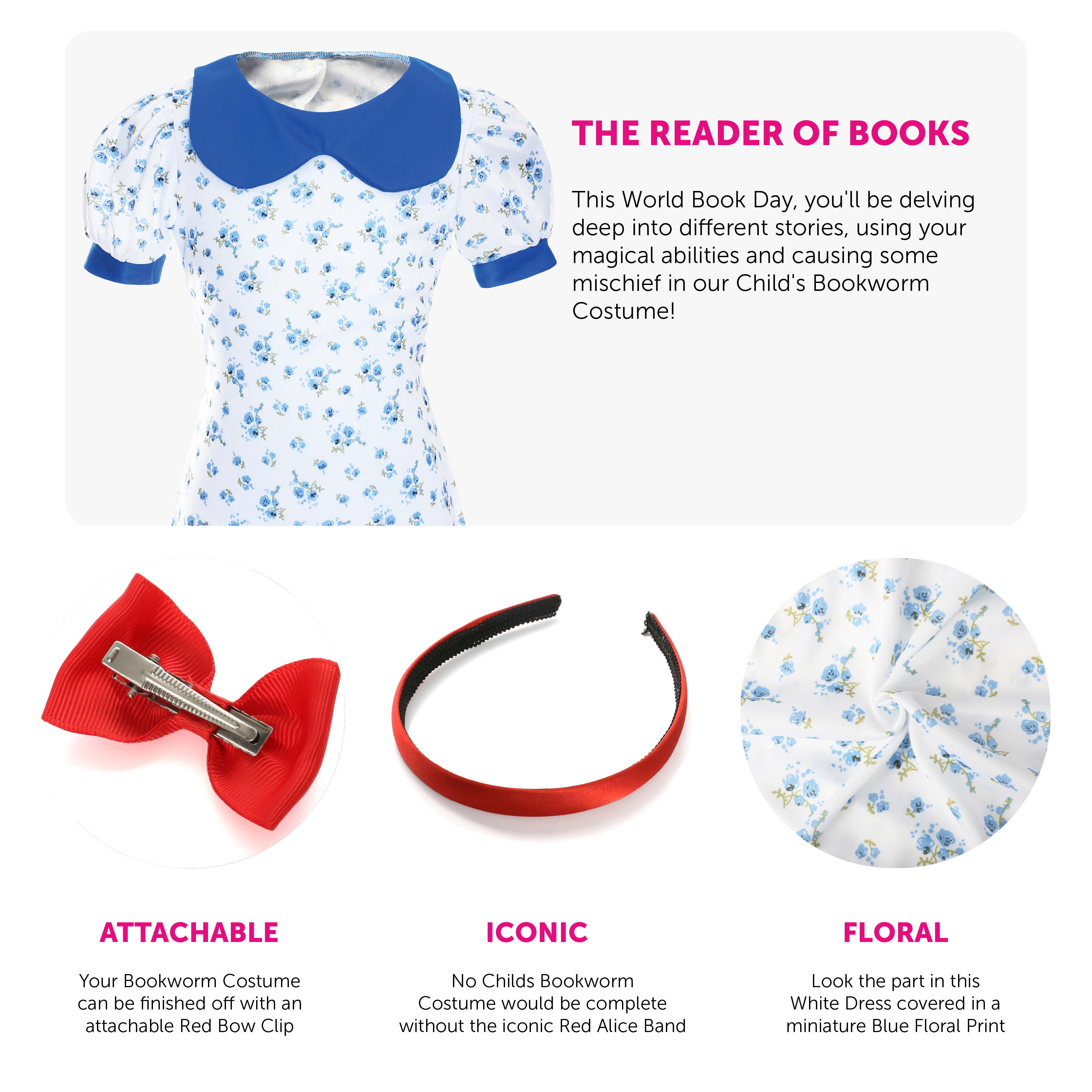 Child's Bookworm Costume with Bow | I Love Fancy Dress
