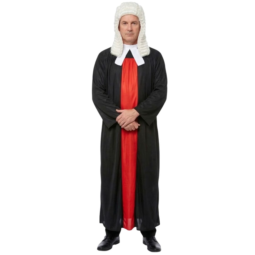 Adults Judge Costume | 2 Pcs | Robe & Wig | I Love Fancy Dress
