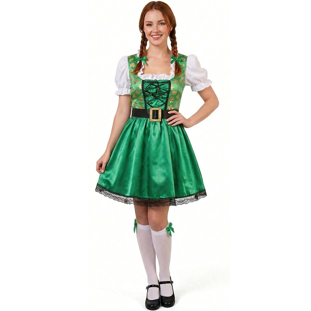 ladies dresses ireland I Love Fancy Dress Irish Shamrock Dress (XL), Green traditional irish dress female