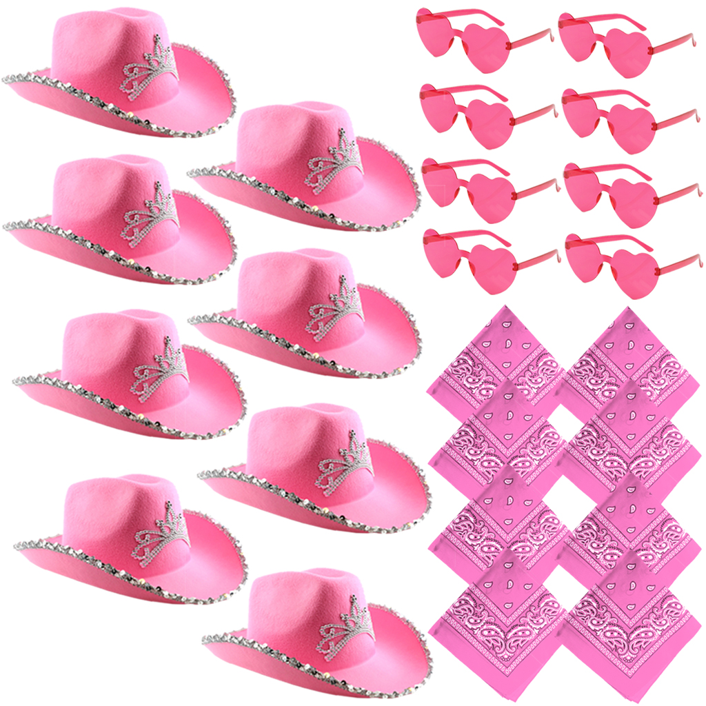 36 Pcs Pink Cowgirl Accessory Set | Bulk Hen Party | X12  display picture 1