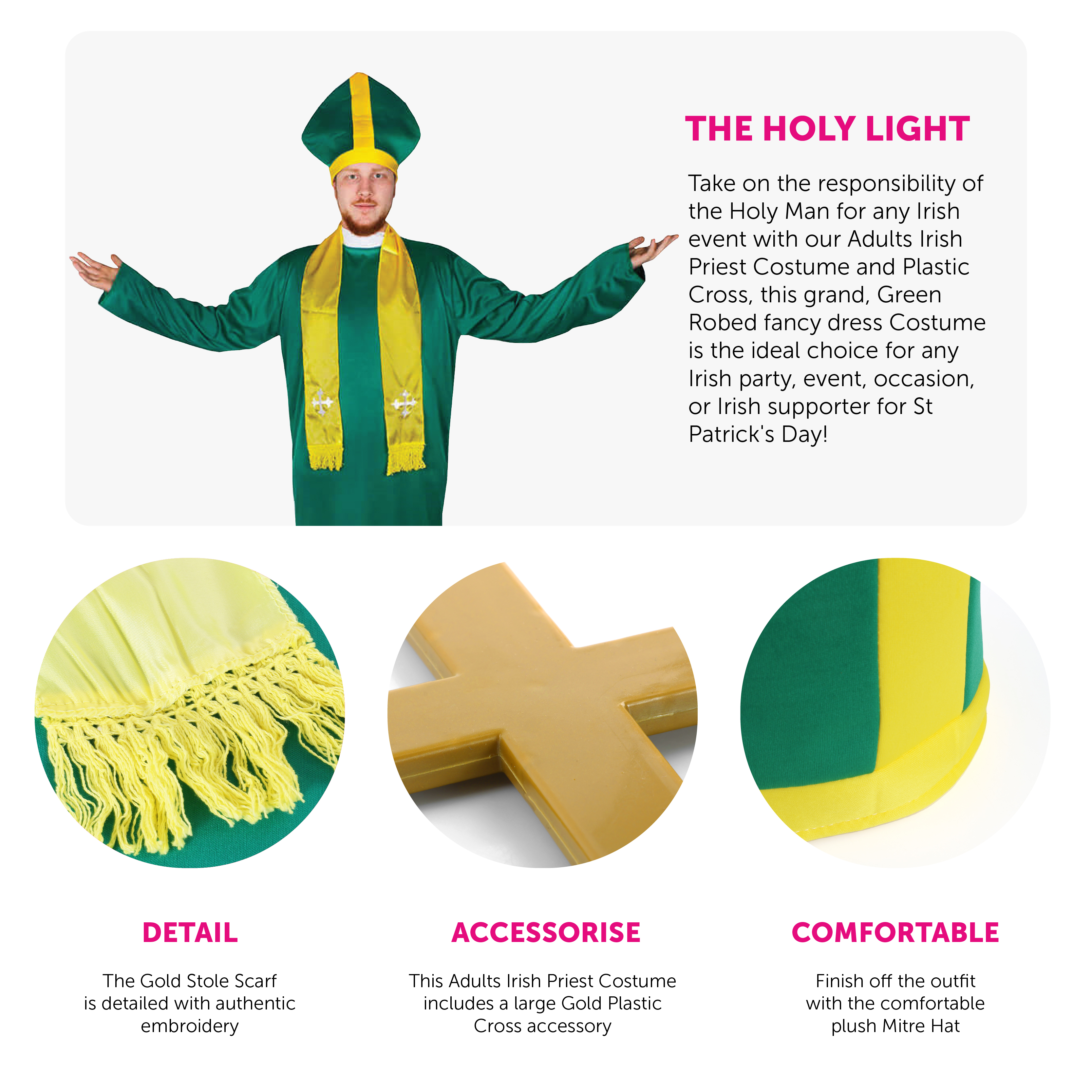 Irish Priest Costume With Cross | I Love Fancy Dress
