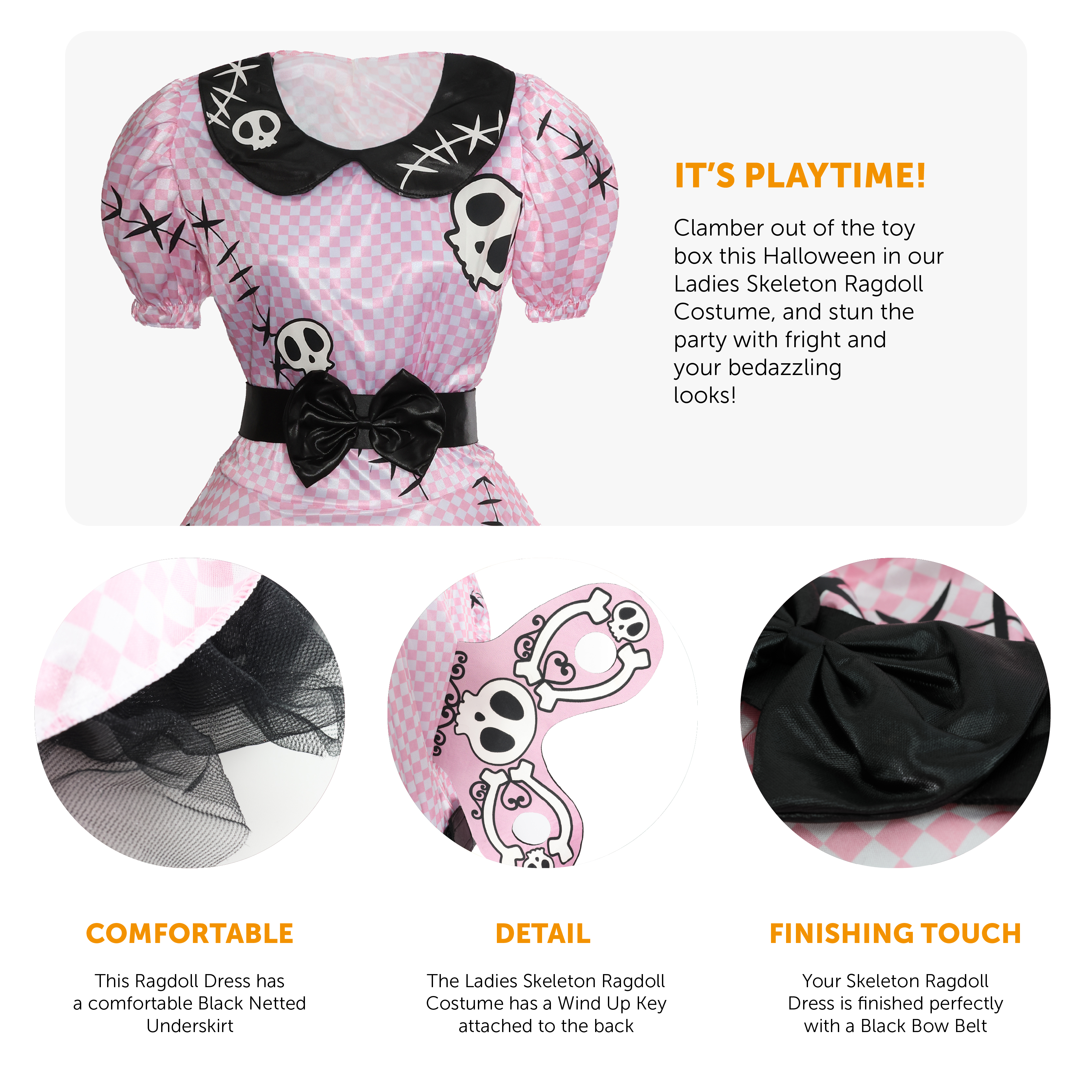 Ladies Skeleton Ragdoll Dress | I Love Fancy Dress