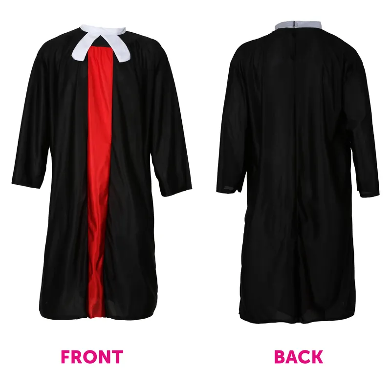 Judge Robe Customized Adults Judge's Robe Costume – Classic Black with Red Panelling for ...