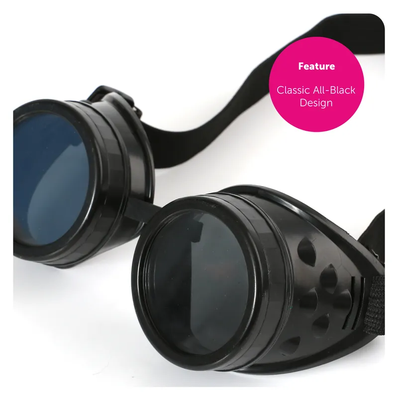 Black Goggles with Black Lens | I Love Fancy Dress