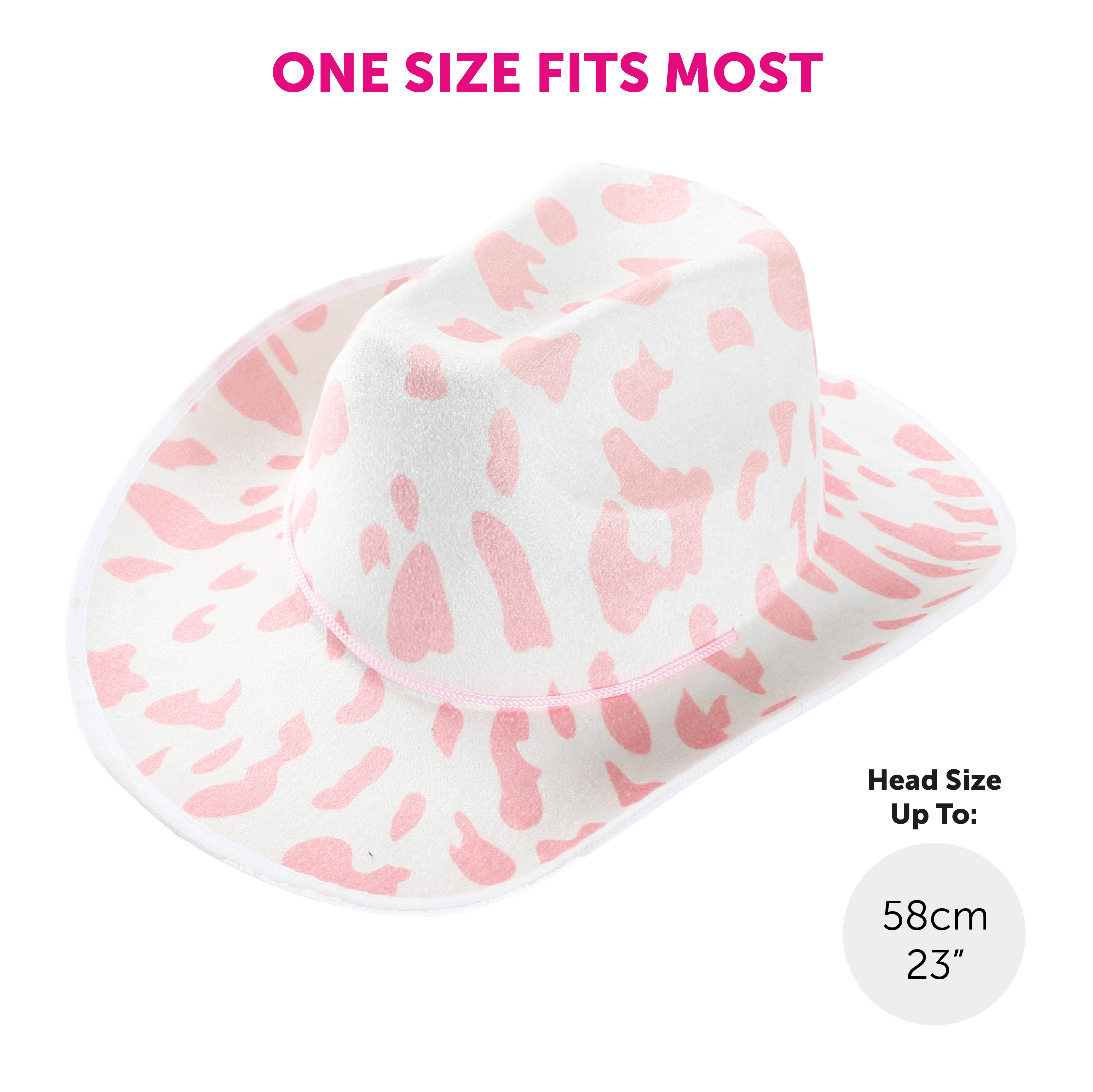 Pink Cowprint Cowboy Hat | I Love Fancy Dress