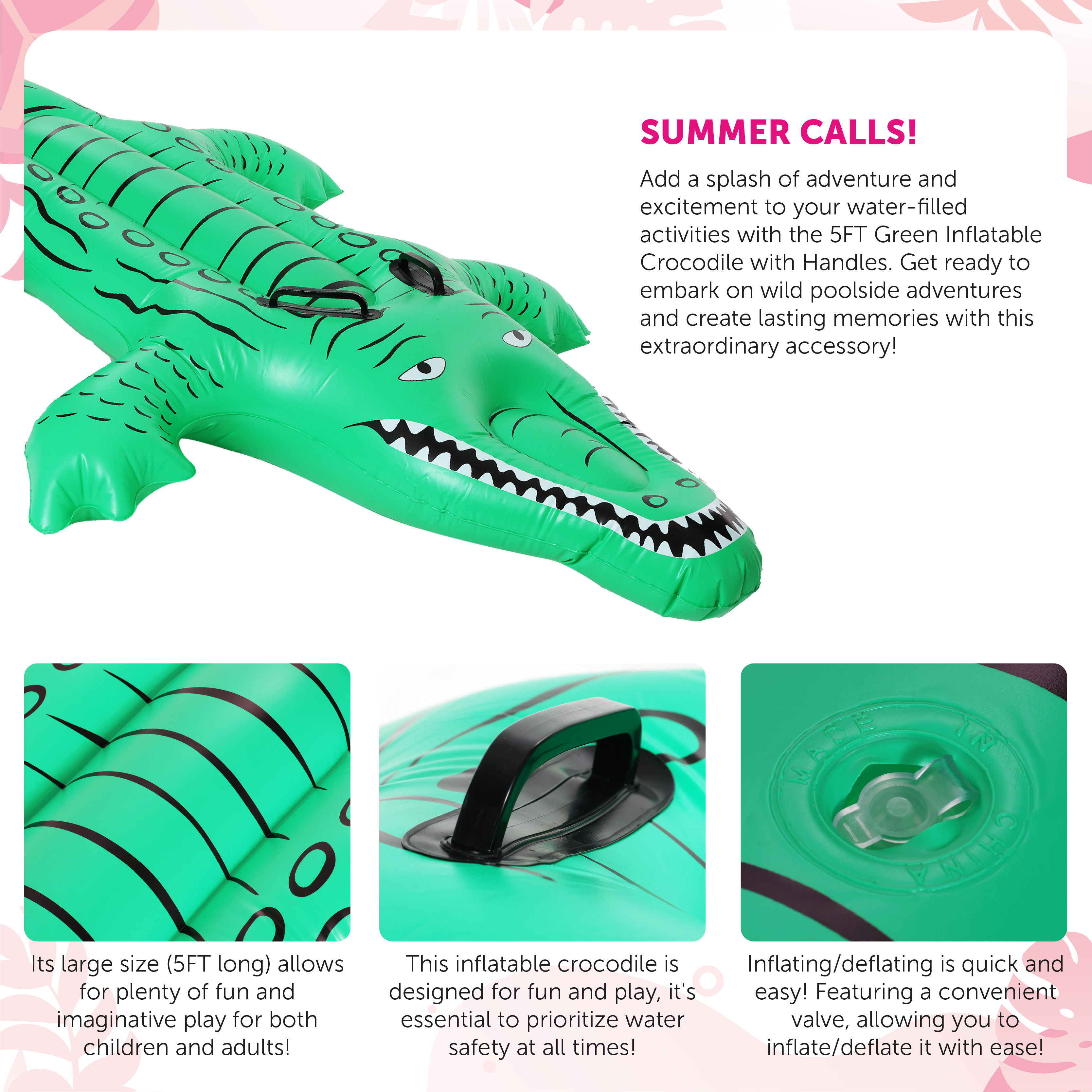 Inflatable Crocodile 155cm | I Love Fancy Dress
