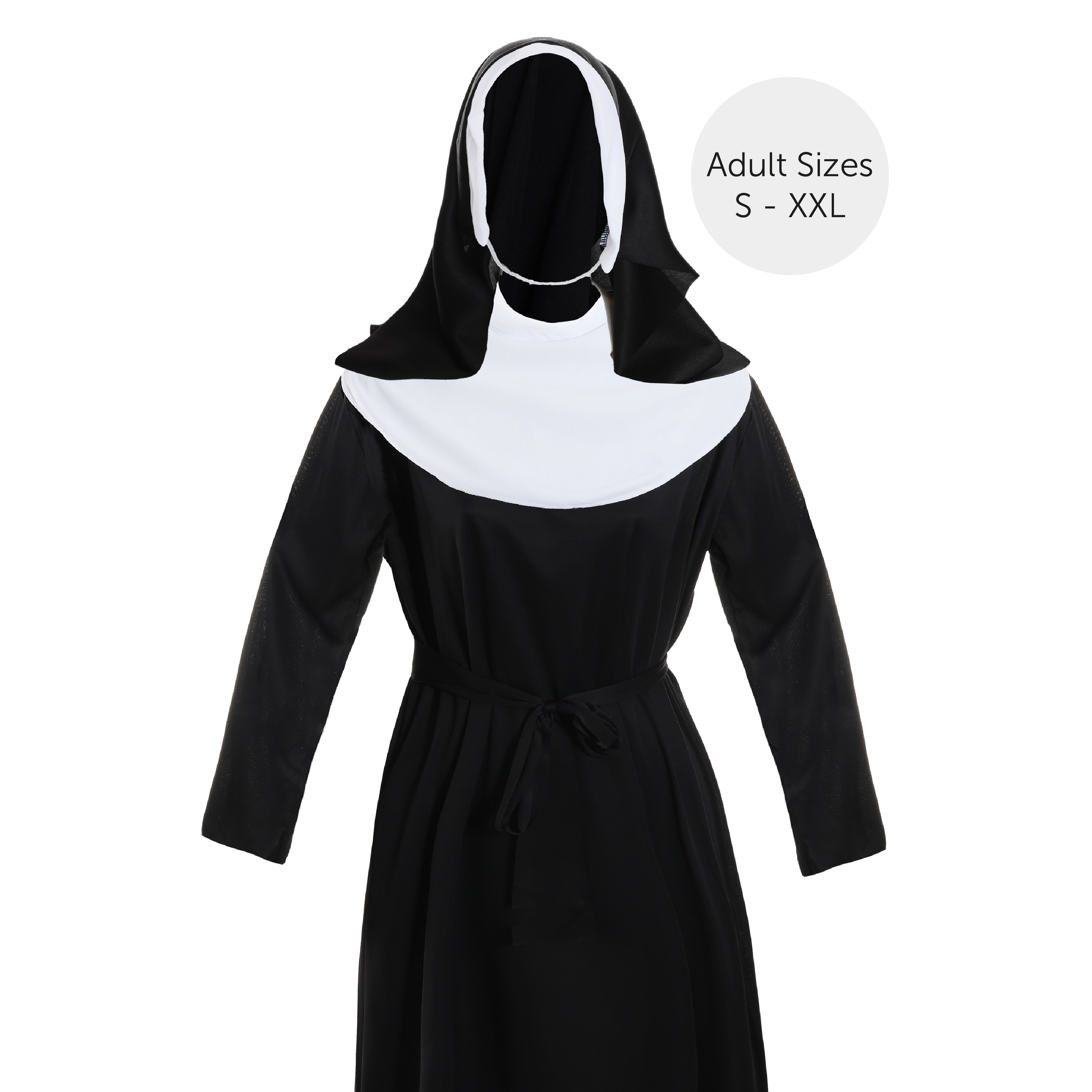 black nun dress Black & White 1960s Colorblock Nun Cosplay Dress