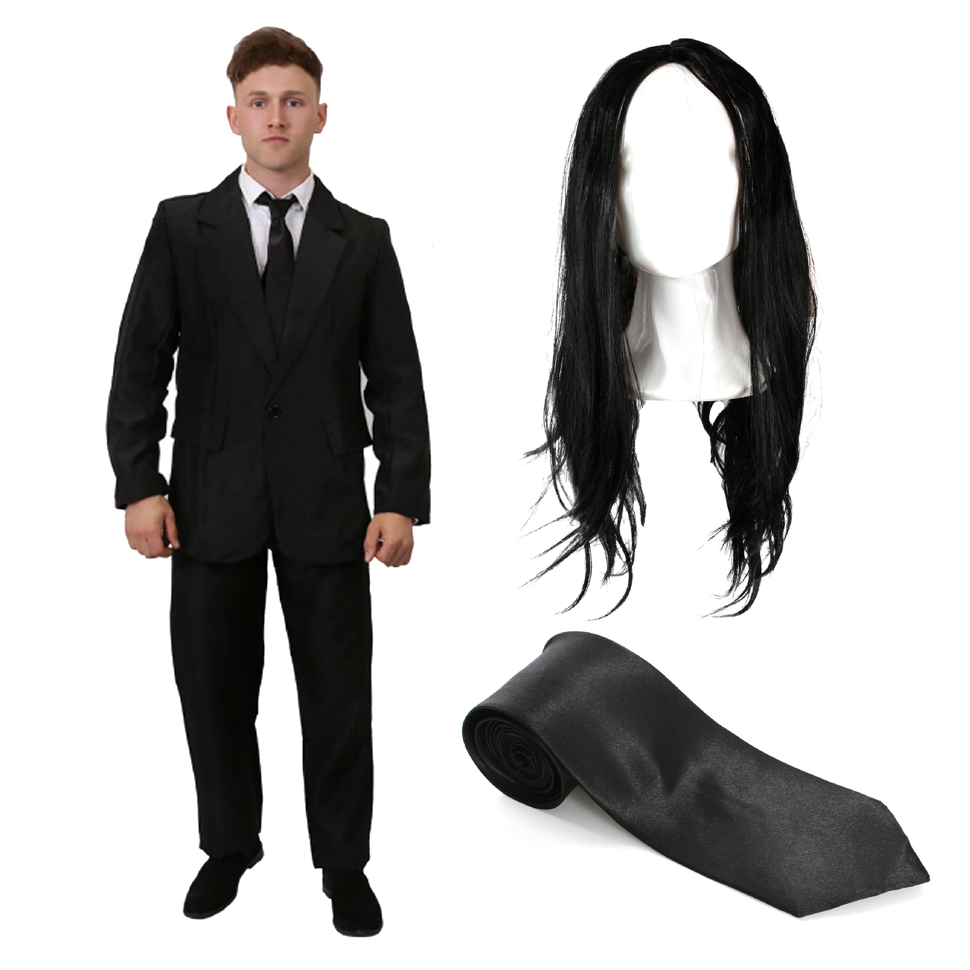 Men's Retired Hitman Costume | 3 Pcs | Black Suit, Tie & Wig | I Love ...