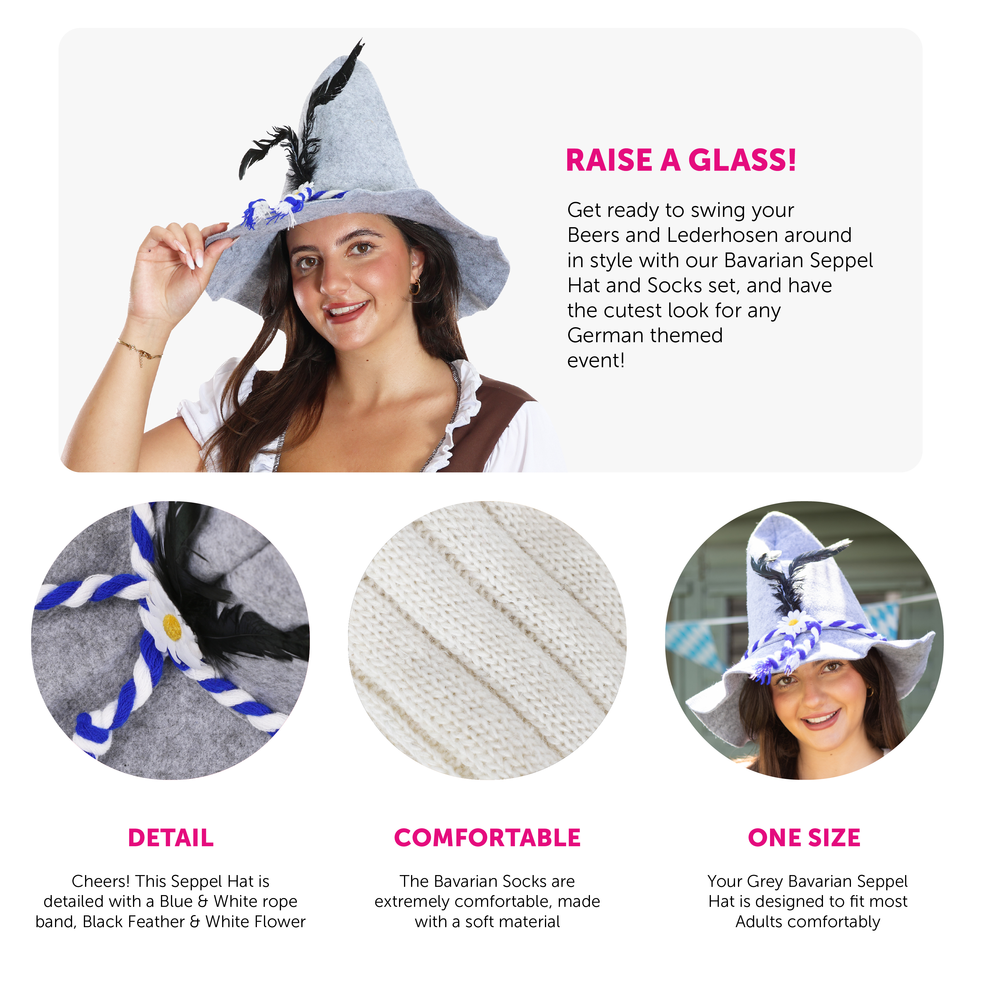 Bavarian Deluxe Felt Seppel Hat with Socks | I Love Fancy Dress
