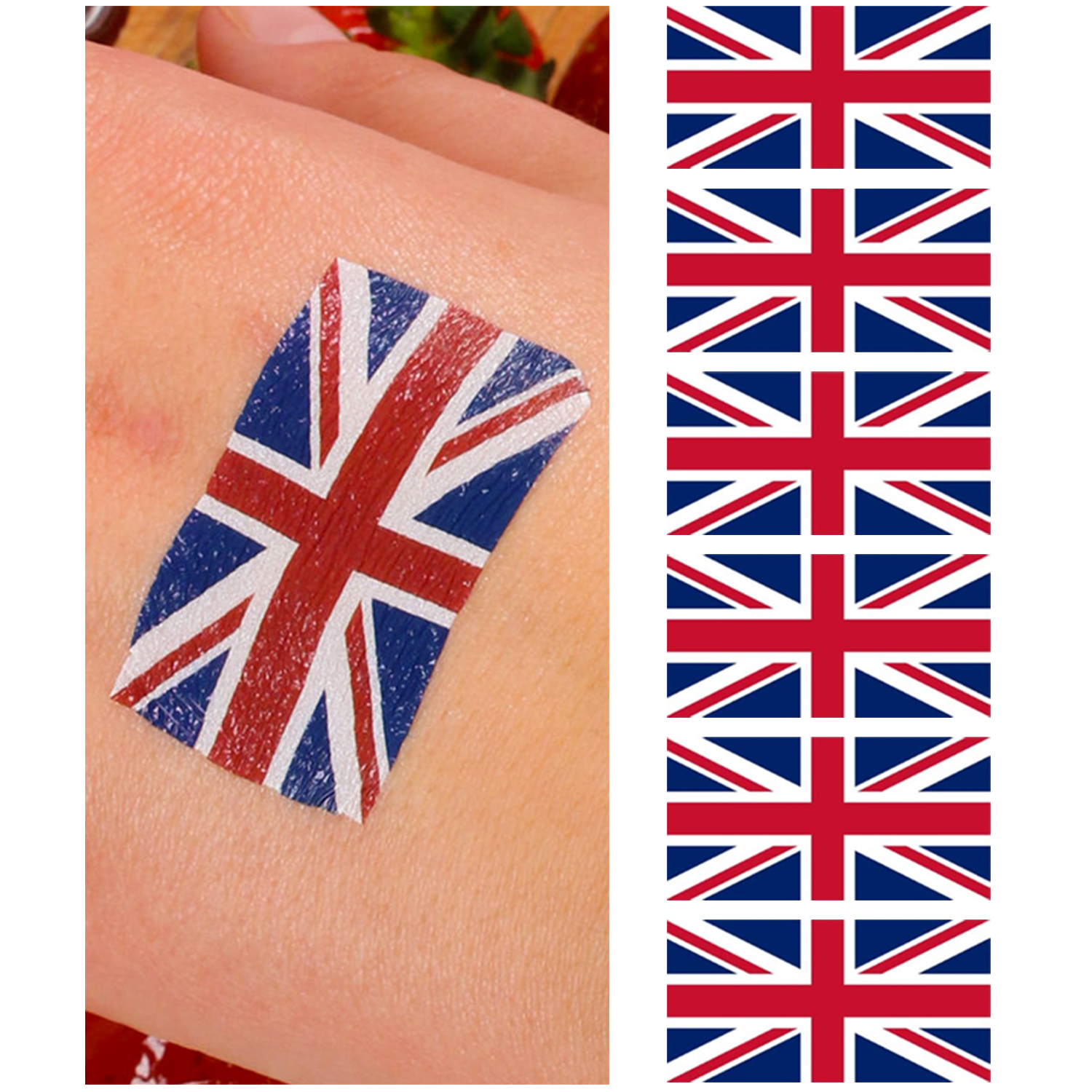 Union Jack Face Tattoos - Multiple Face Tattoo Packs | I Love Fancy Dress