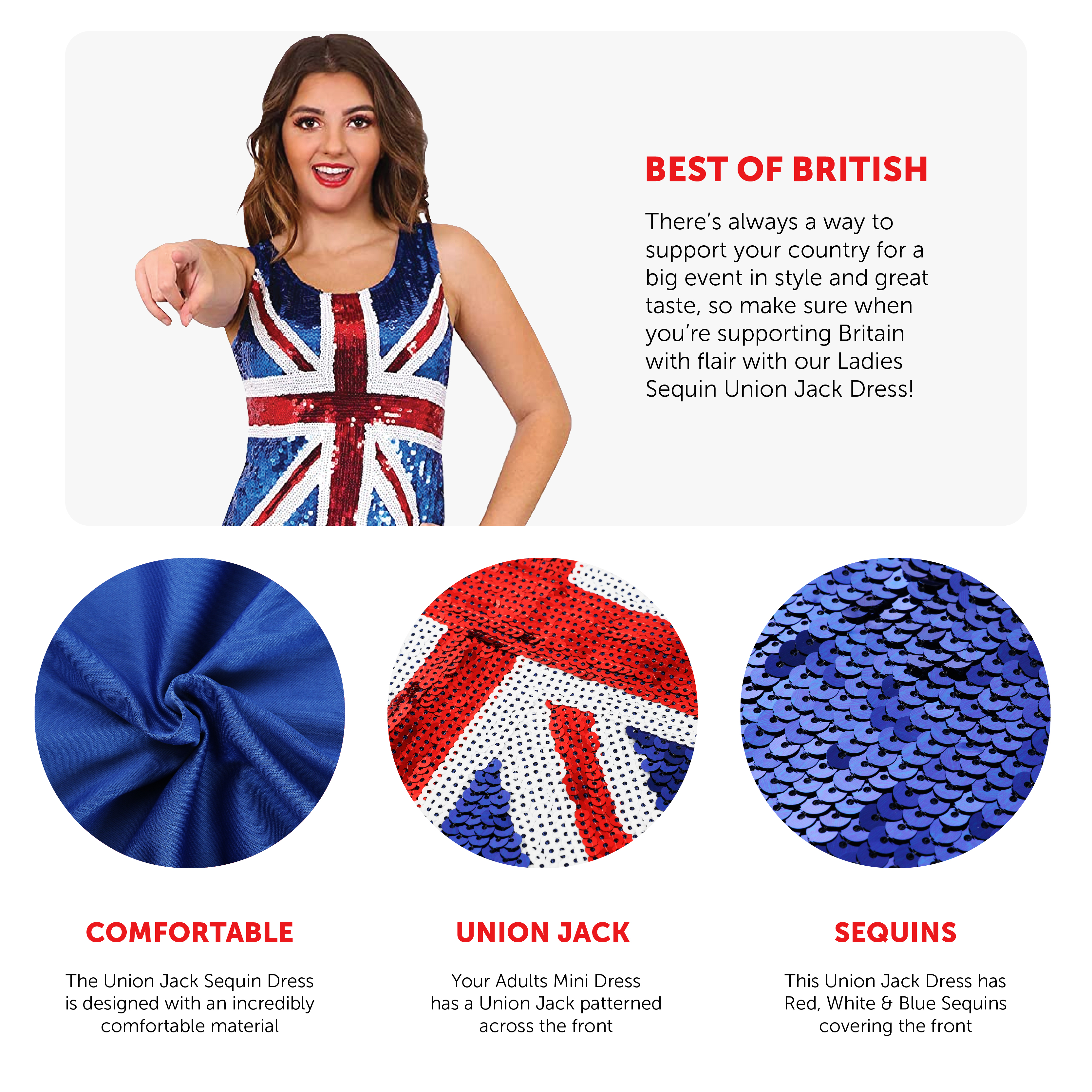 Sequin Union Jack Dress | I Love Fancy Dress Sequin Union Jack Dress | I Love Fancy Dress