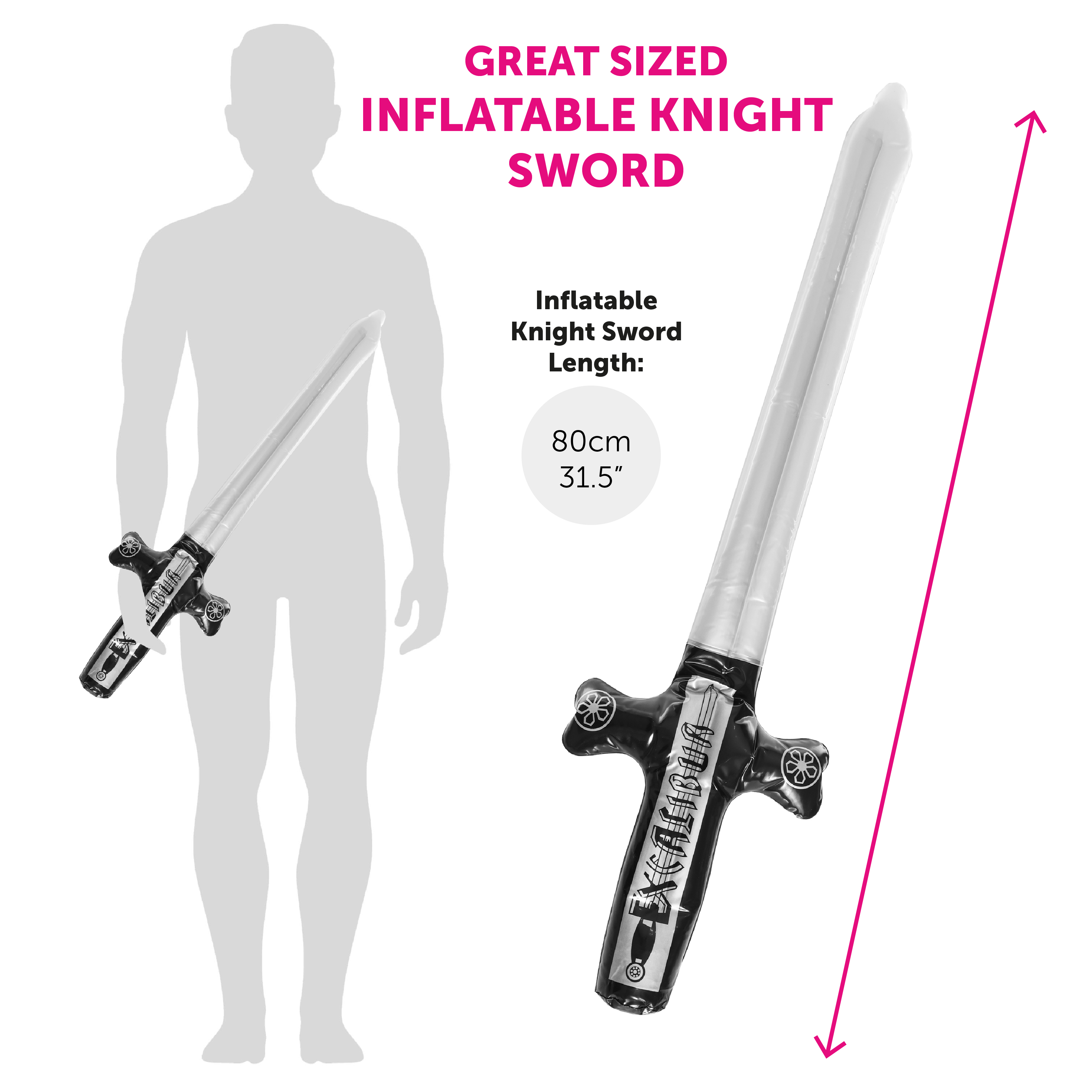 Inflatable Knight Sword 80cm | I Love Fancy Dress
