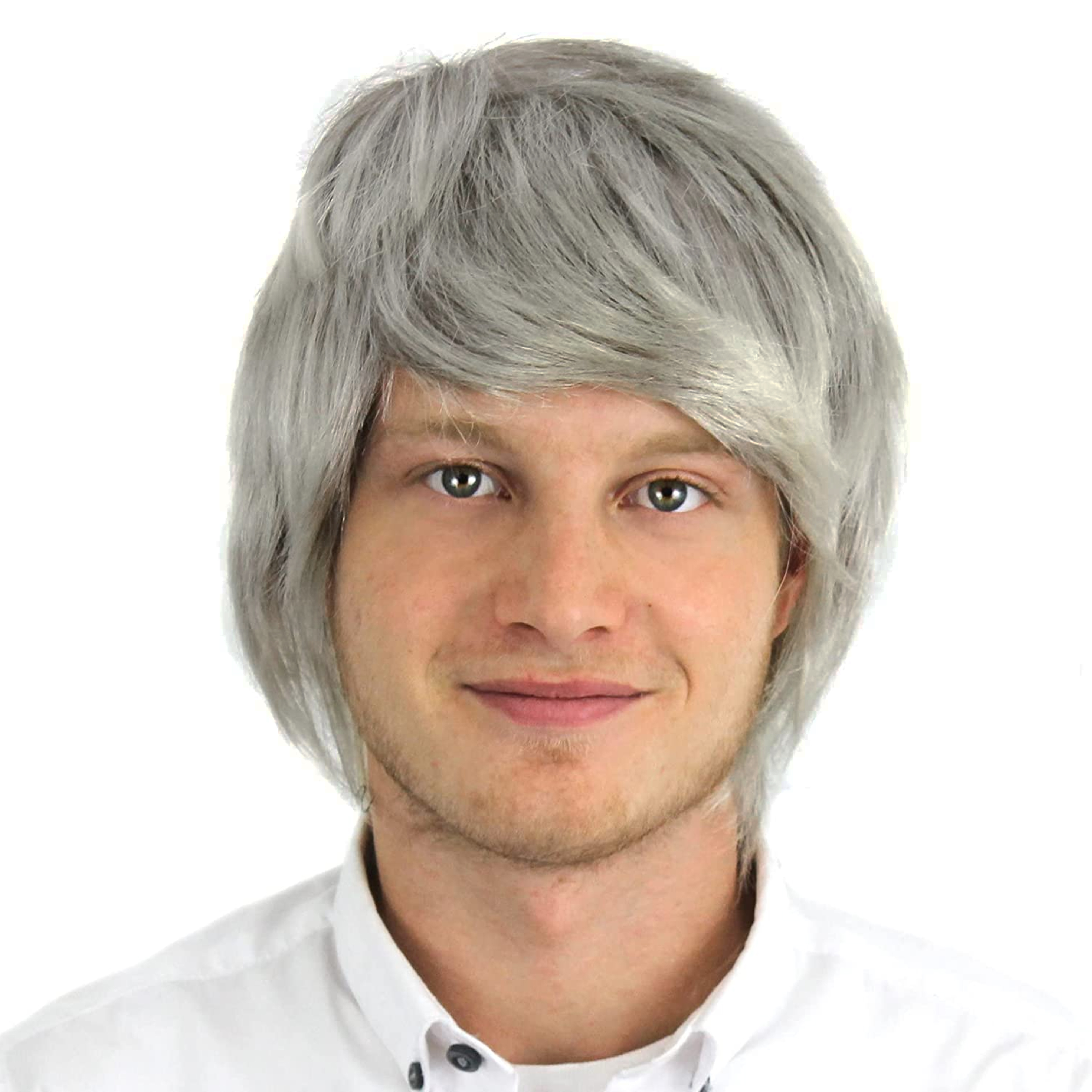 mens grey wig fancy dress Amazon.com : Wiwige Short Curly Grey Wig for Men Layered Halloween Cosplay  Anime Costume Party Wig for Male : Beauty & Personal Care