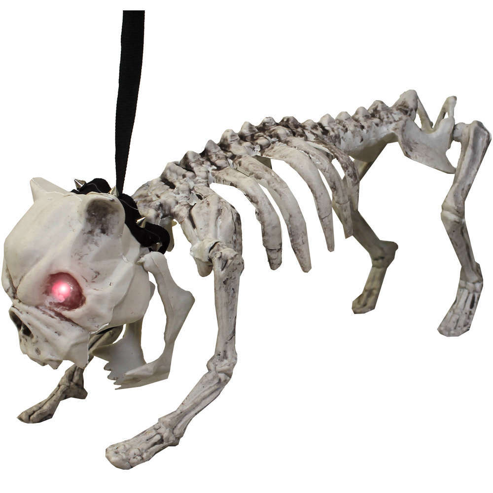 Halloween Poseable 18" Skeleton Dog Light Up Decoration