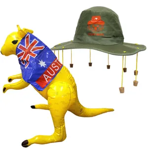 Australian Cork Hat + Inflatable Kangaroo Set