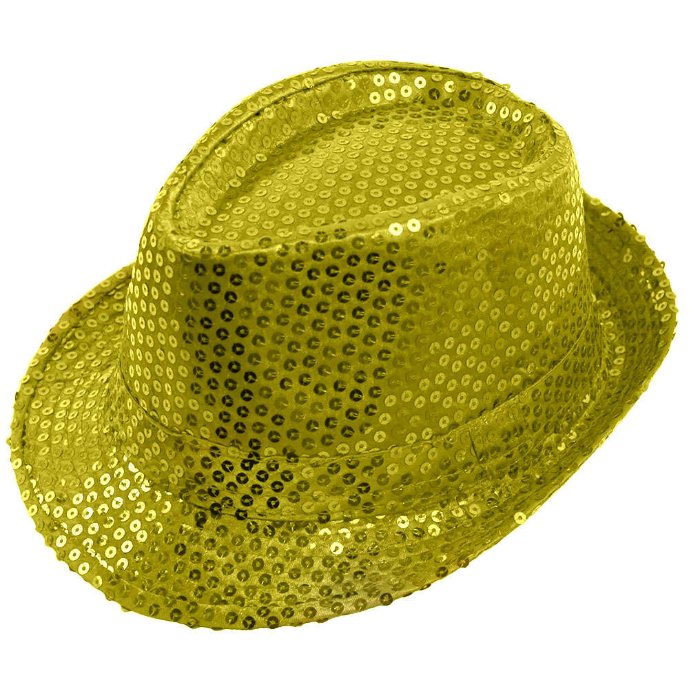 Gold Sequin Fedora Hat