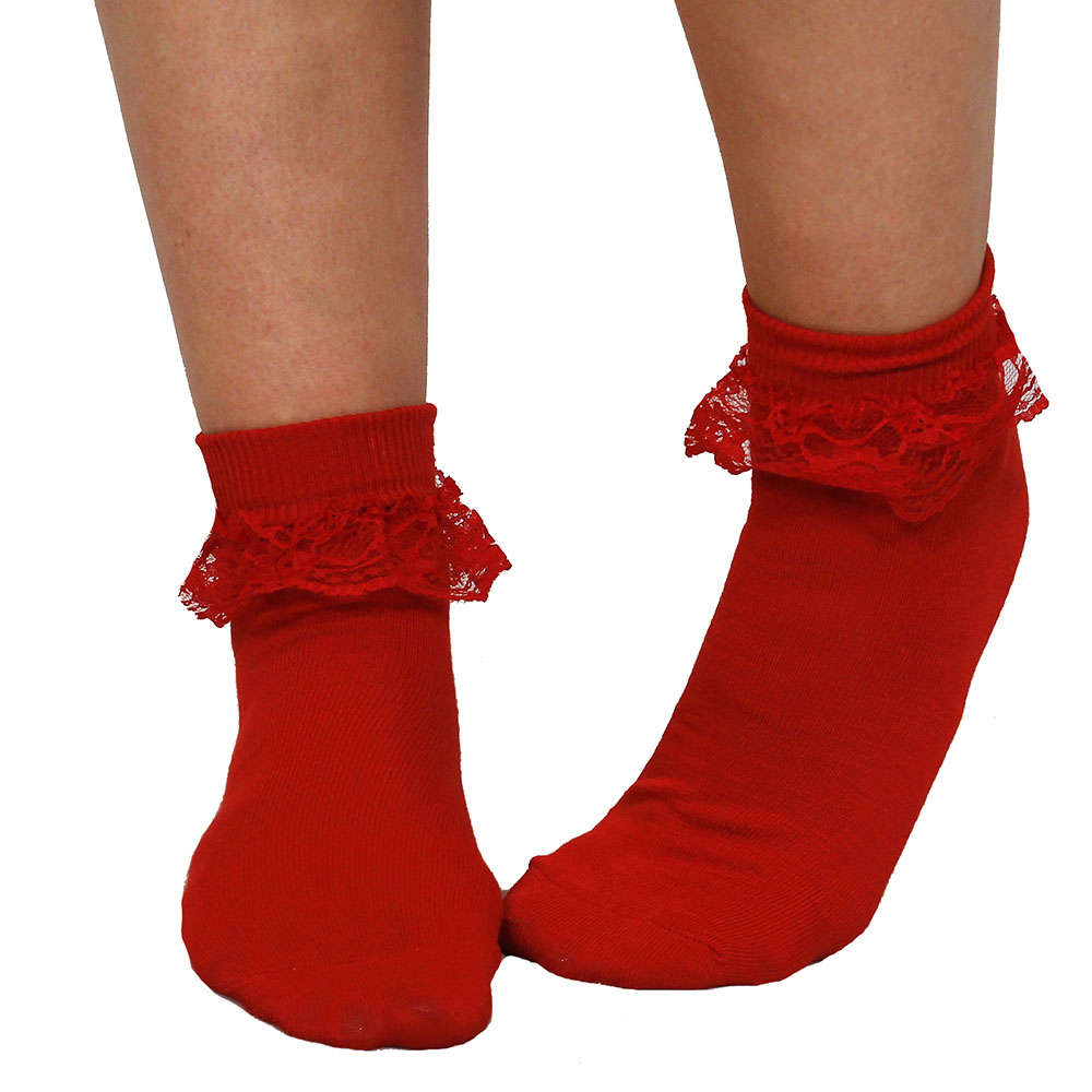 Pair of Red Bobby Socks
