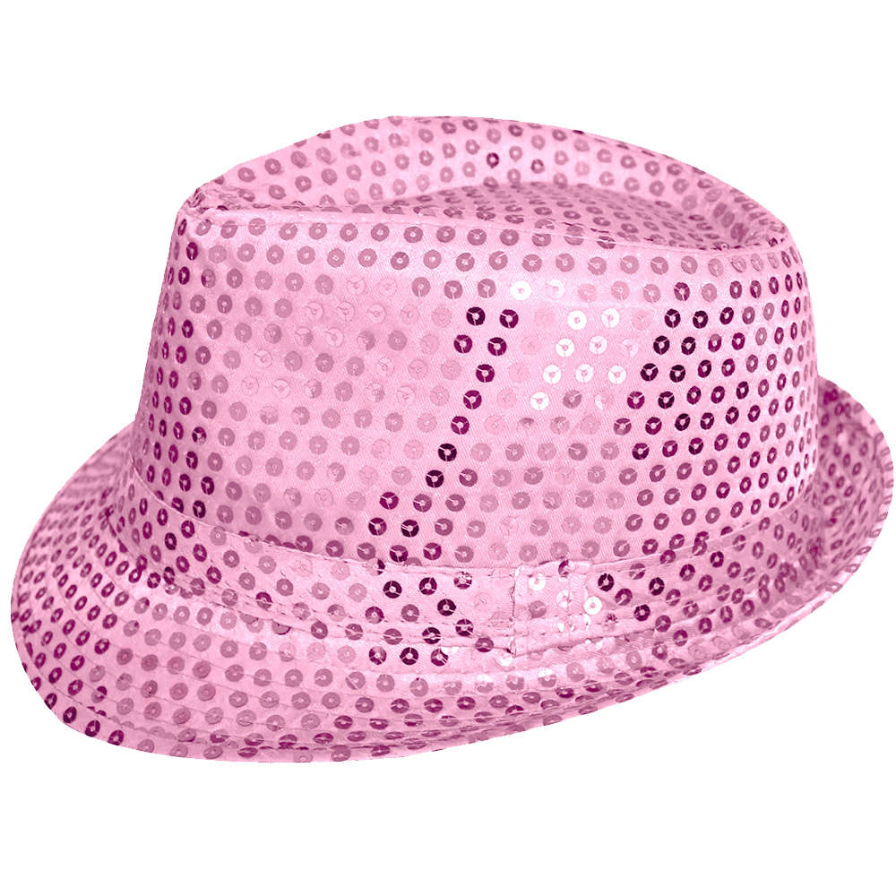 Baby Pink Sequin Fedora Hat