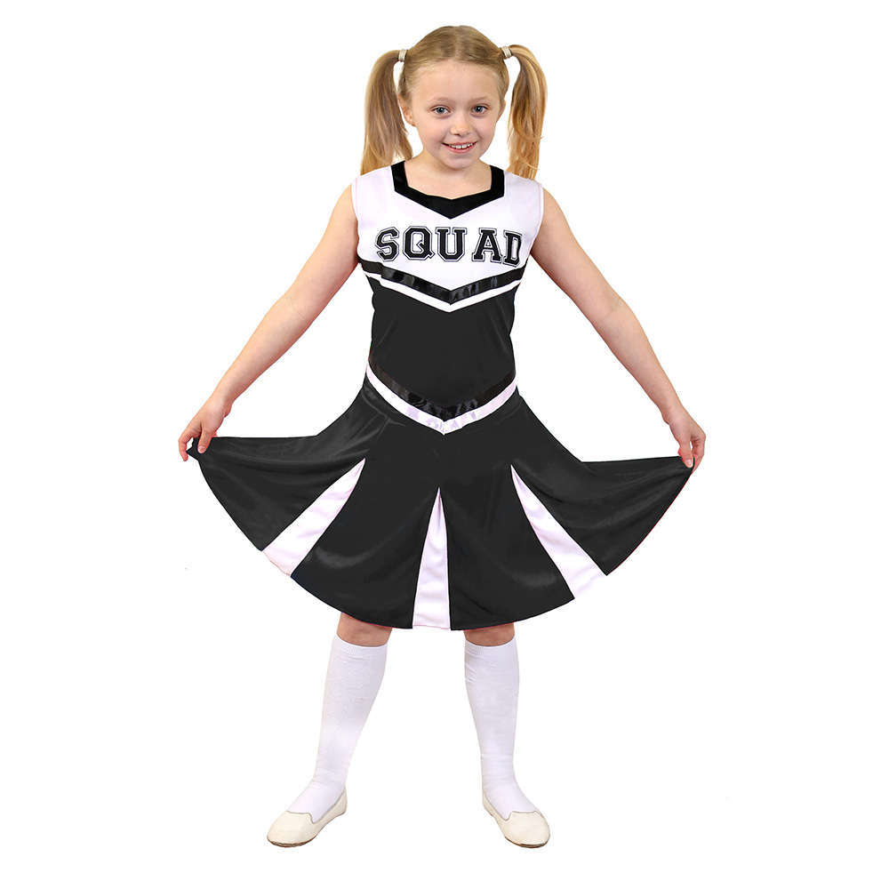 Girls Black Cheerleader Costume