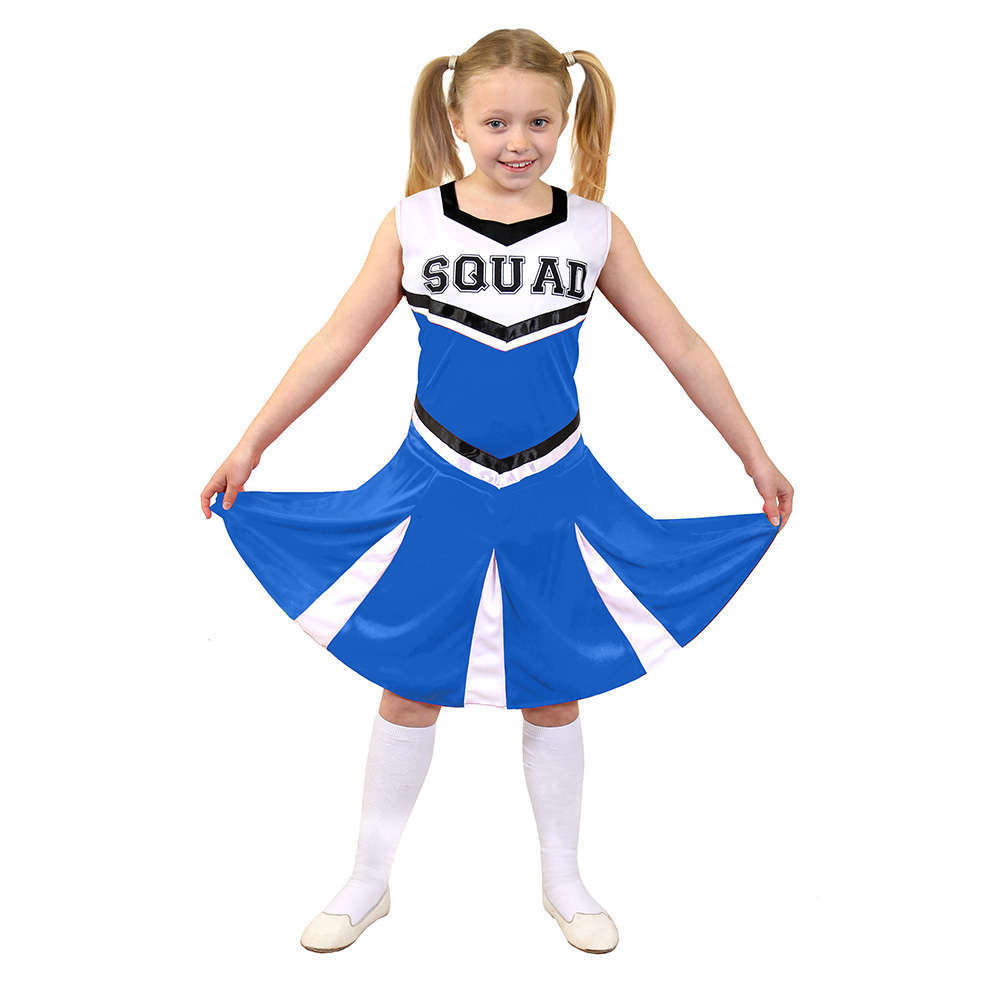 Girls Blue Cheerleader Costume