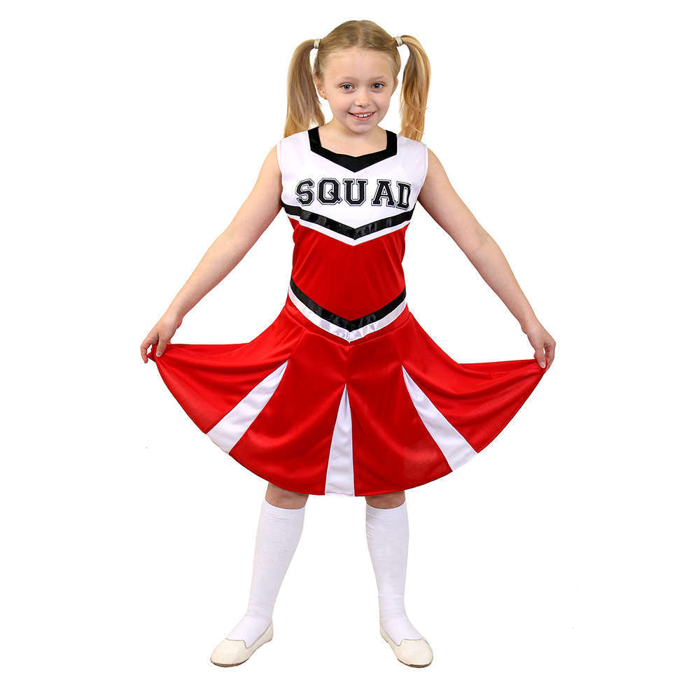 Girls Red Cheerleader Costume