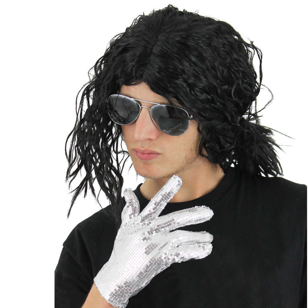 Wet Look 80's Jacko King of Pop Wig