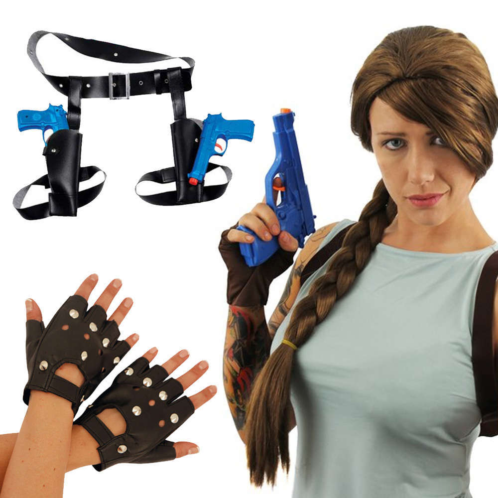 Temple Raider Set - Wig, Holster, Gloves