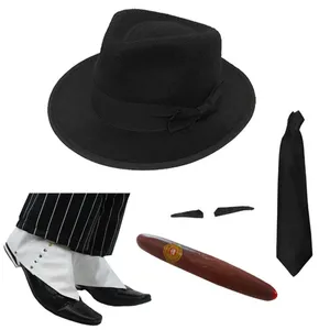 Gangster Fancy Dress Set - Black Hat Black Band
