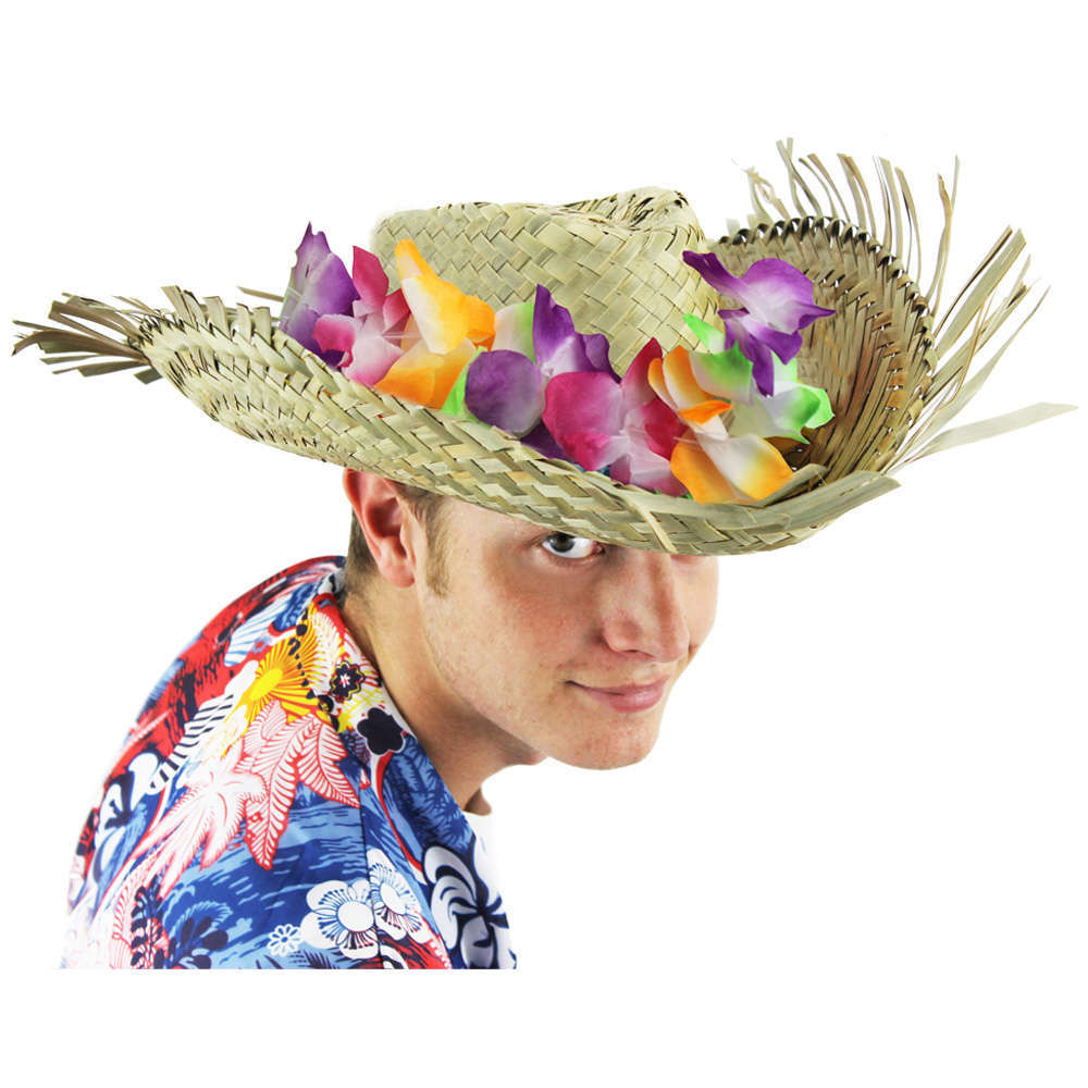 Beachcomber Hat with Attached Lei